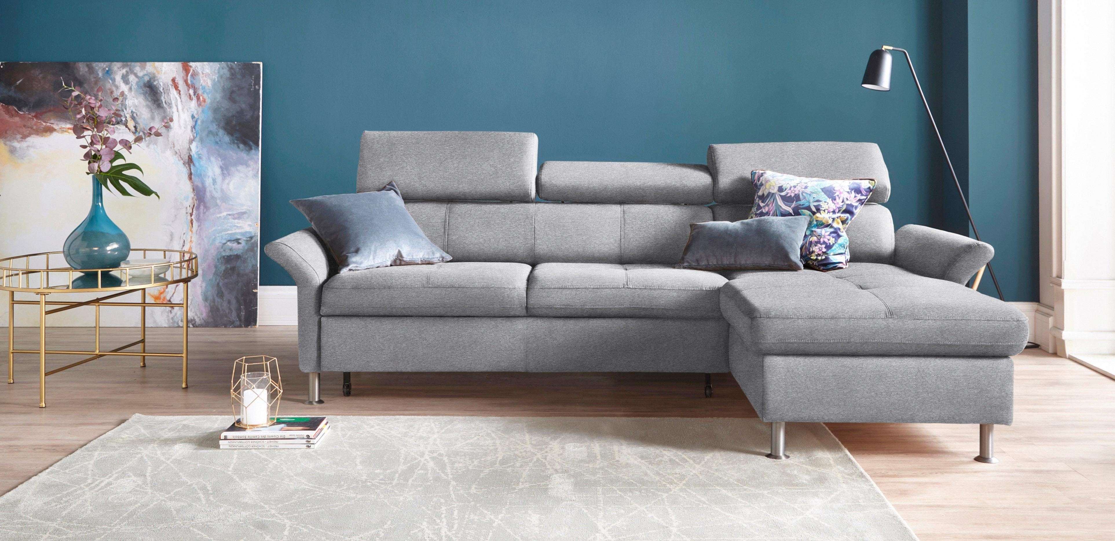 Exxpo - sofa fashion Hoekbank Maretto, comfortabel en handig, L-vorm inclusief verstelbare hoofd- en rugleuning, naar keuze met slaapfunctie