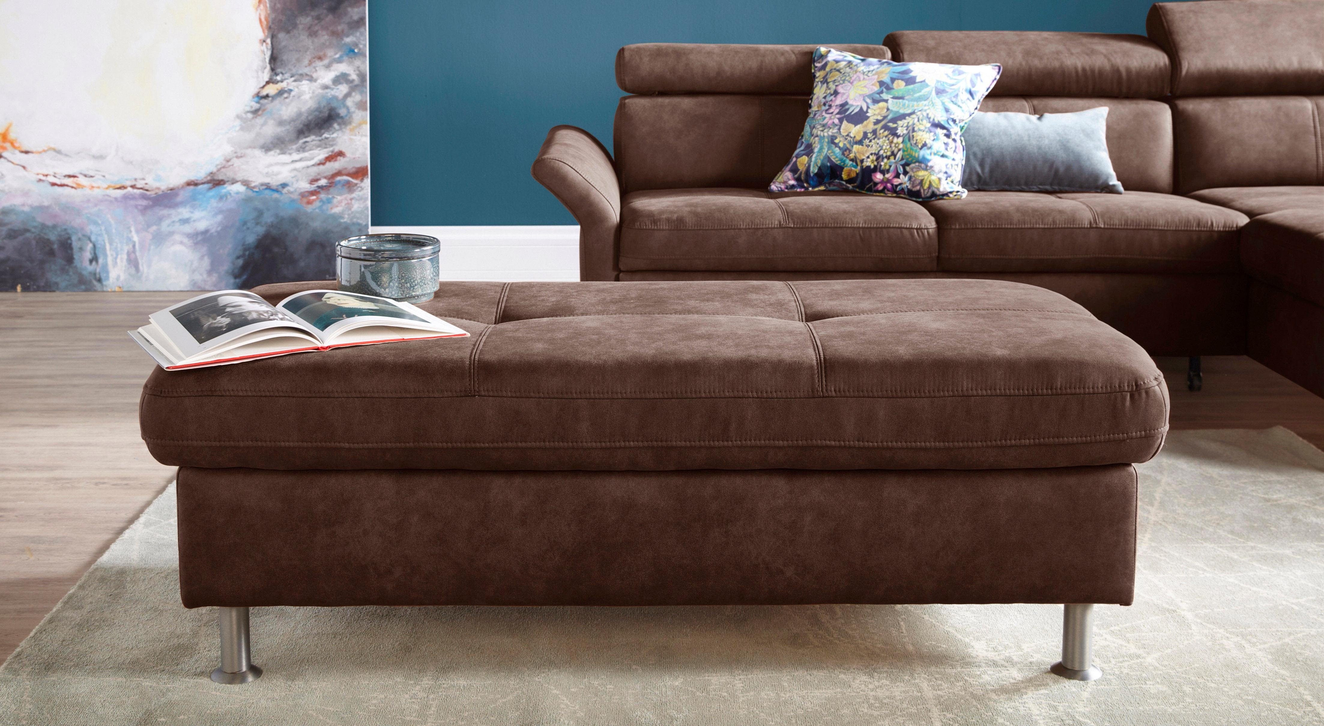 exxpo - sofa fashion Hocker Maretto Bankhocker met geweldig zitcomfort hockers maat Luxe-microvezel bruin