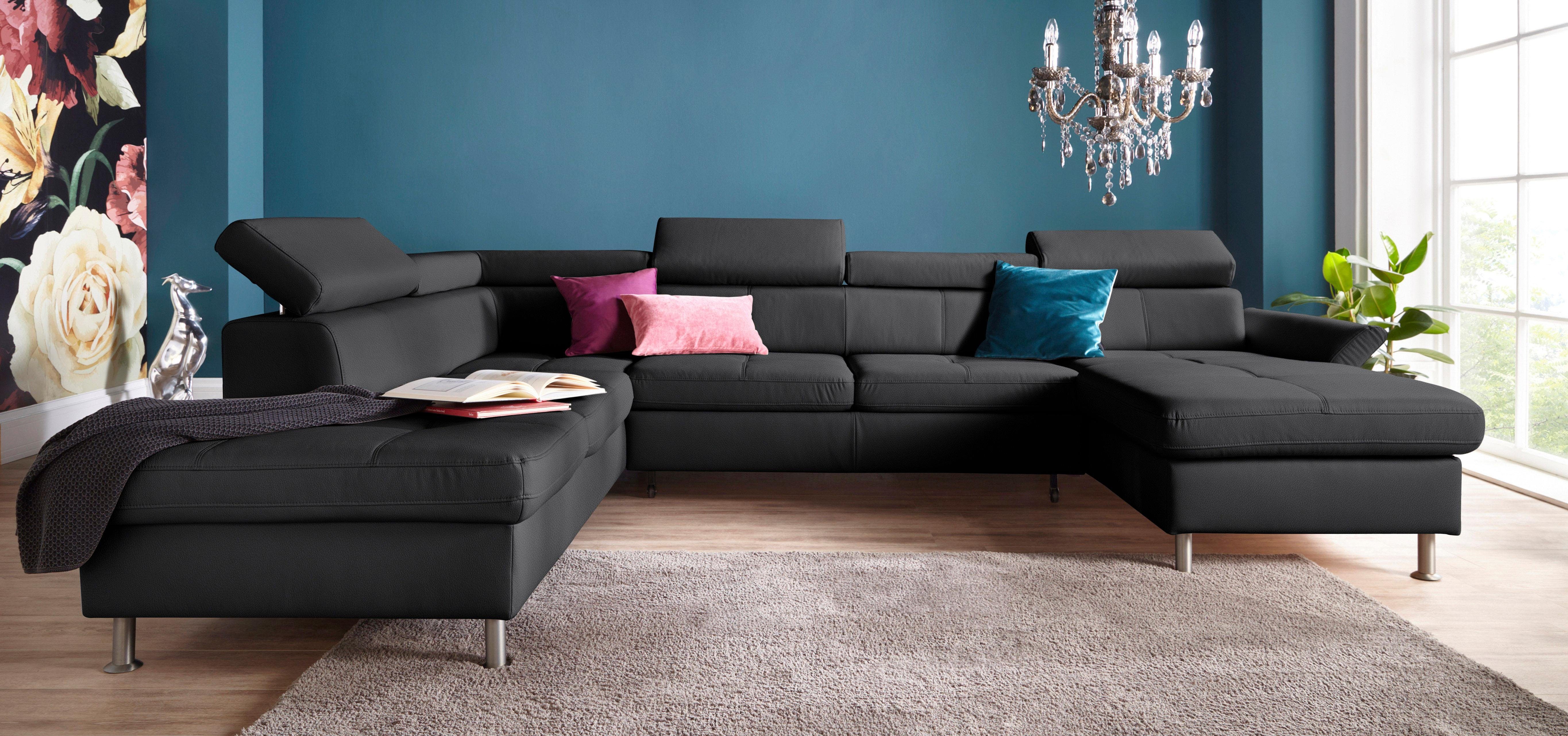 exxpo - sofa fashion Zithoek inclusief verstelbare hoofdsteun en rugleuning naar keuze met slaapfunctie en bedkist