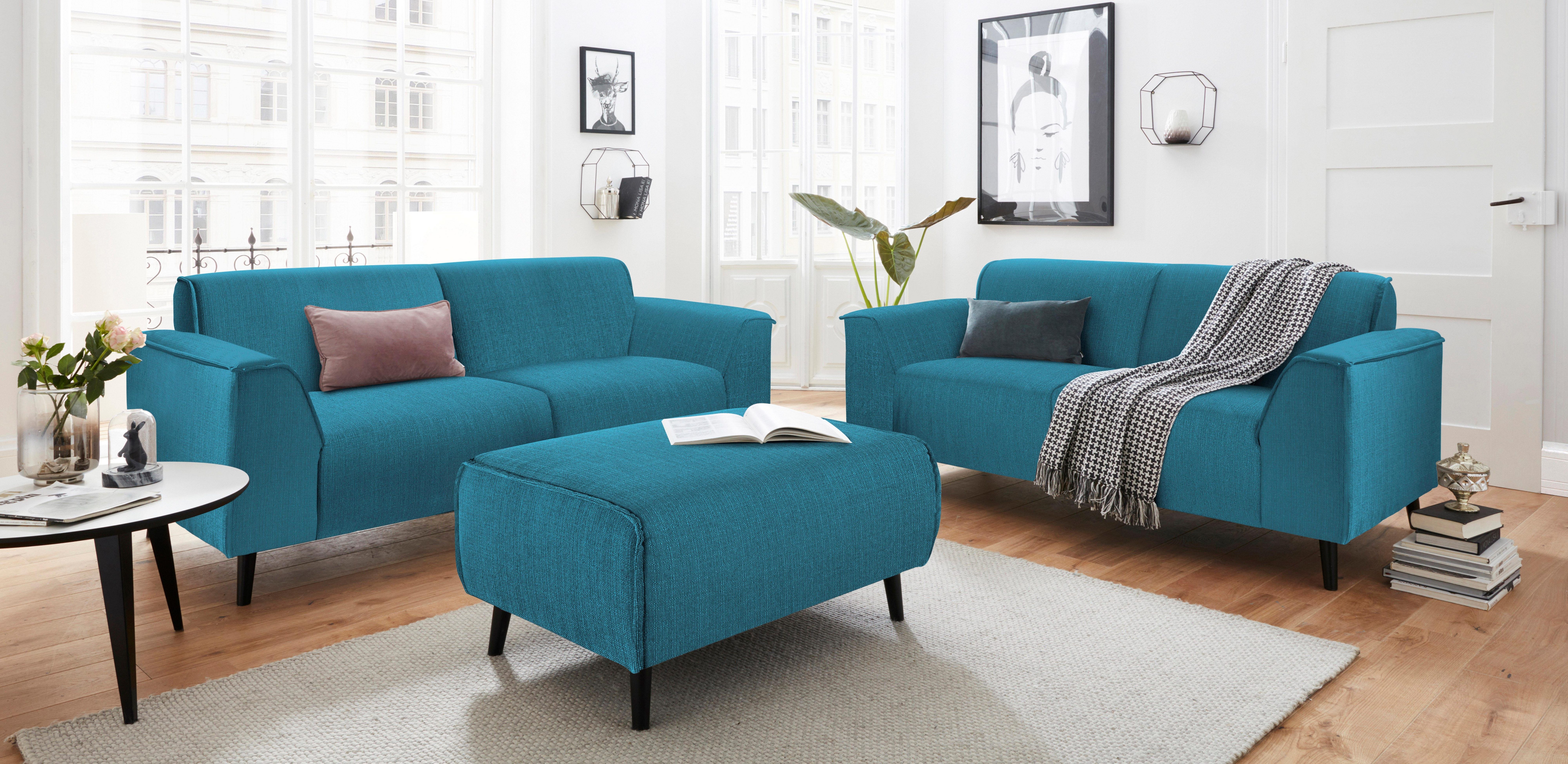 DOMO collection 2-zitsbank Amora, inclusief comfortabele veren voor meer zitcomfort