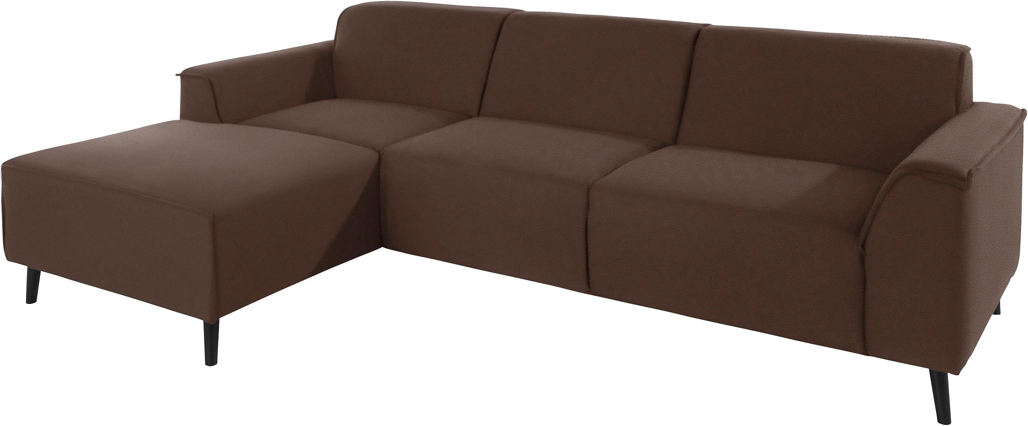 DOMO collection Hoekbank Amora L-vorm met recamière, tijdloos en elegant, comfortabele zithoogte 47cm