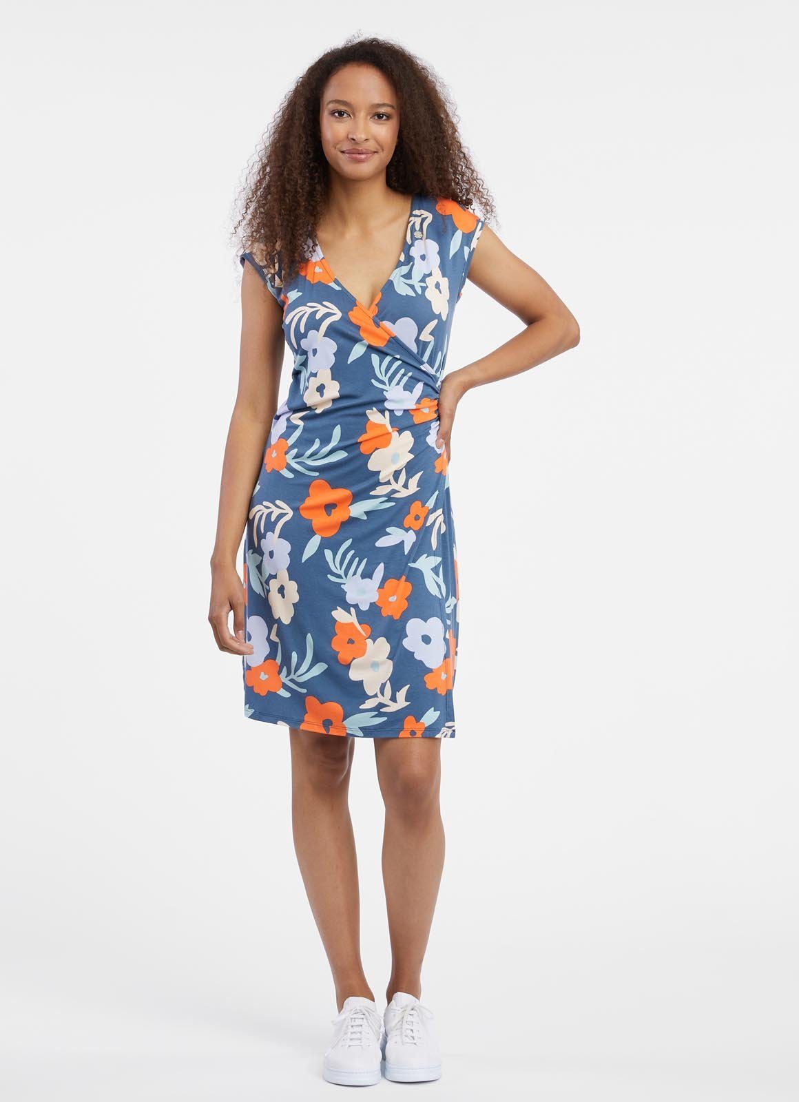 Ragwear Mini-jurk CRUPI PRINT feminiene v-hals met wikkelingseffect