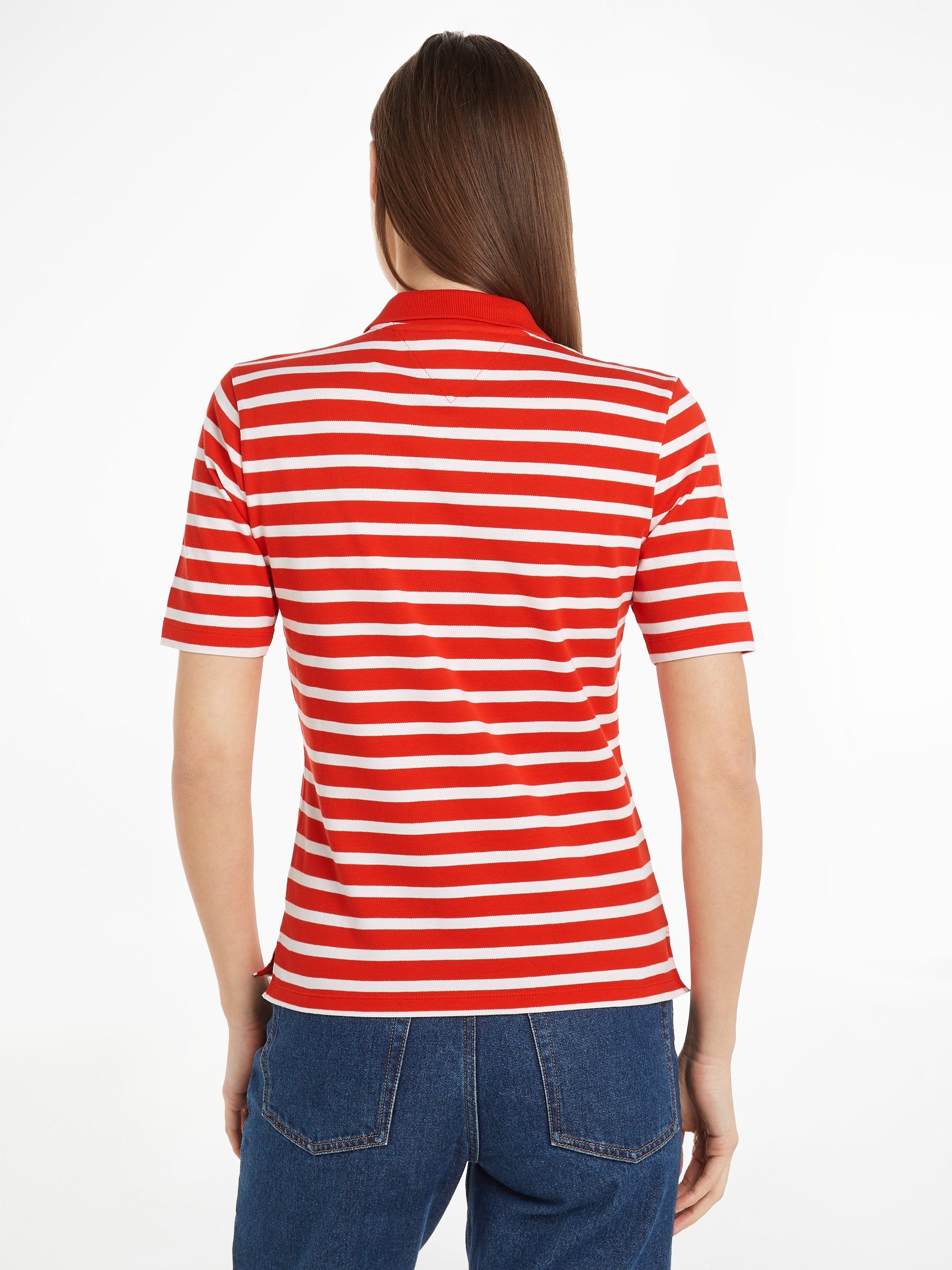 Tommy Hilfiger Poloshirt 1985 REG PIQUE STRIPE POLO SS met discreet geborduurd tommy hilfiger logo