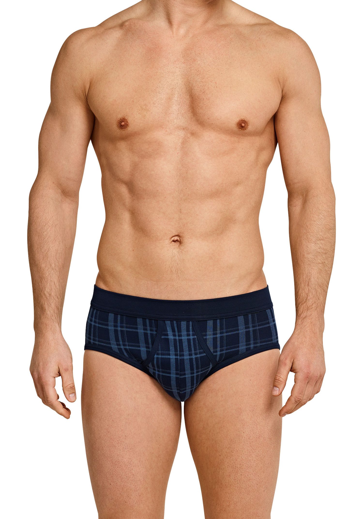 Schiesser Slip Original Classics met contrasterend ruitpatroon (2 stuks, Set van 2)