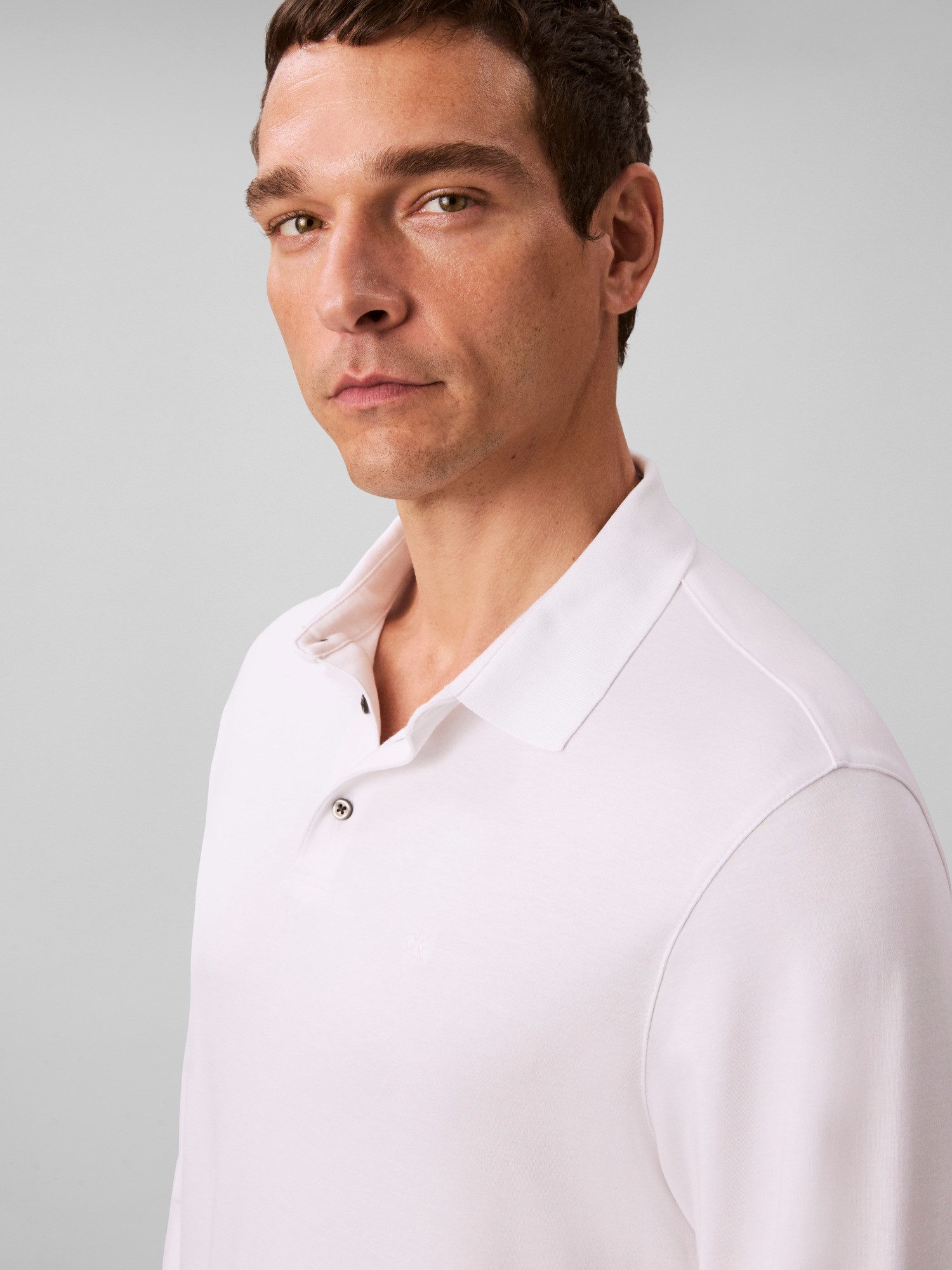 Calvin Klein Poloshirt met lange mouwen LS SUPIMA COTTON SOLID POLO