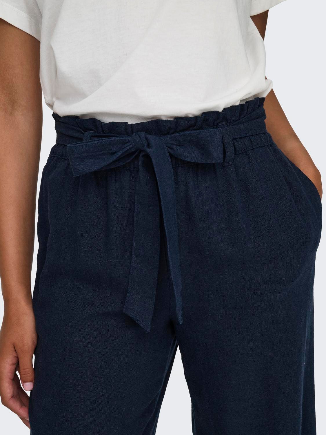 JDY Culotte SAY MW LINEN BELT PANT WVN NOOS