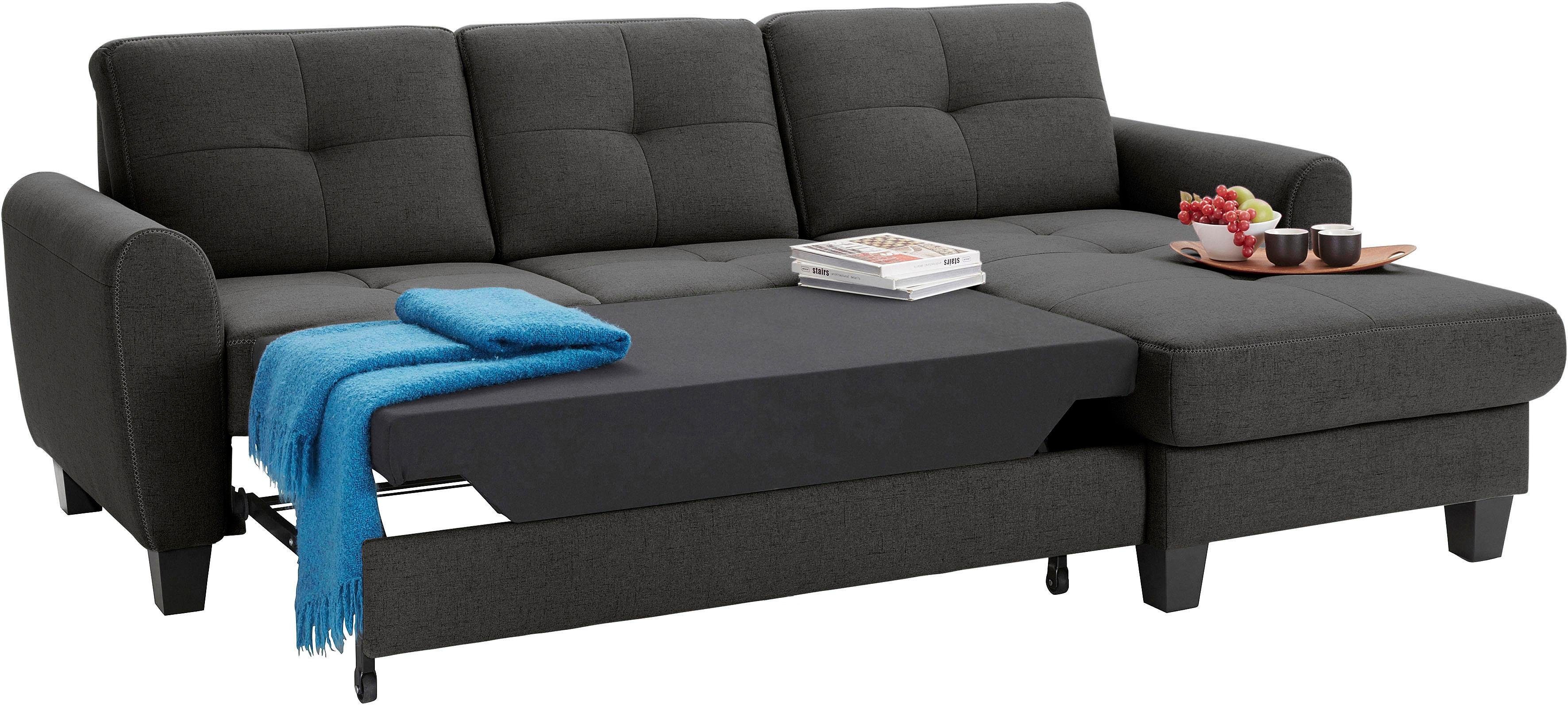 sit&more Hoekbank Varese L-vorm met binnenvering, naar keuze met slaapfunctie en bergruimte