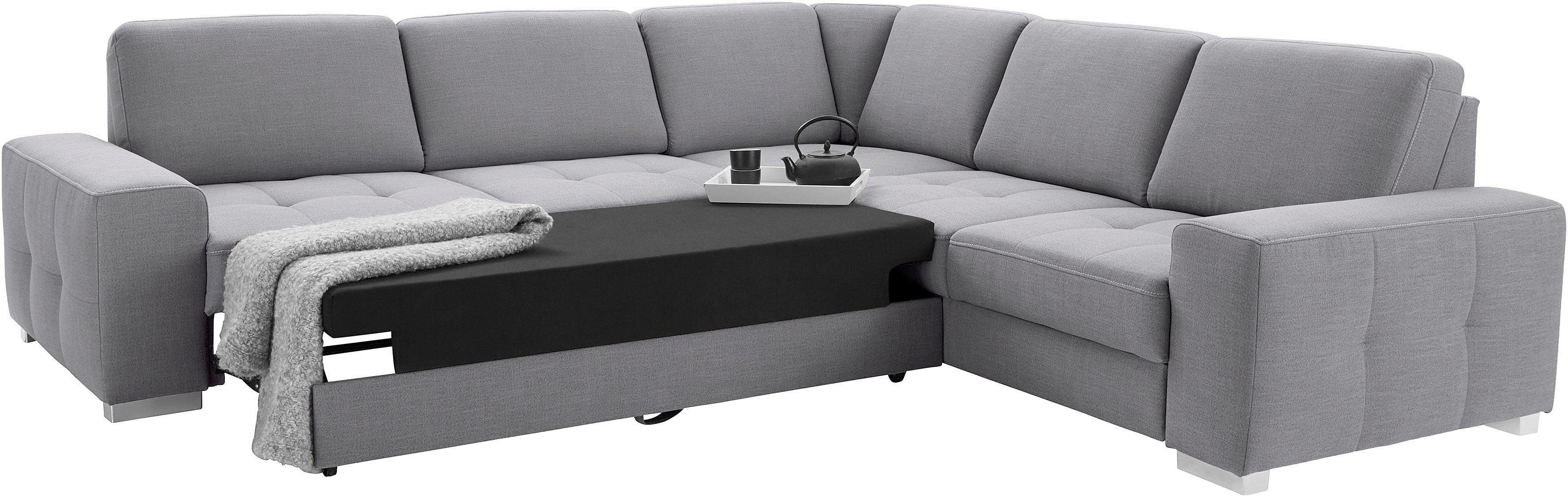 sit&more Hoekbank Santorini L-vorm met binnenvering en zitdiepteverstelling, naar keuze met slaapfunctie