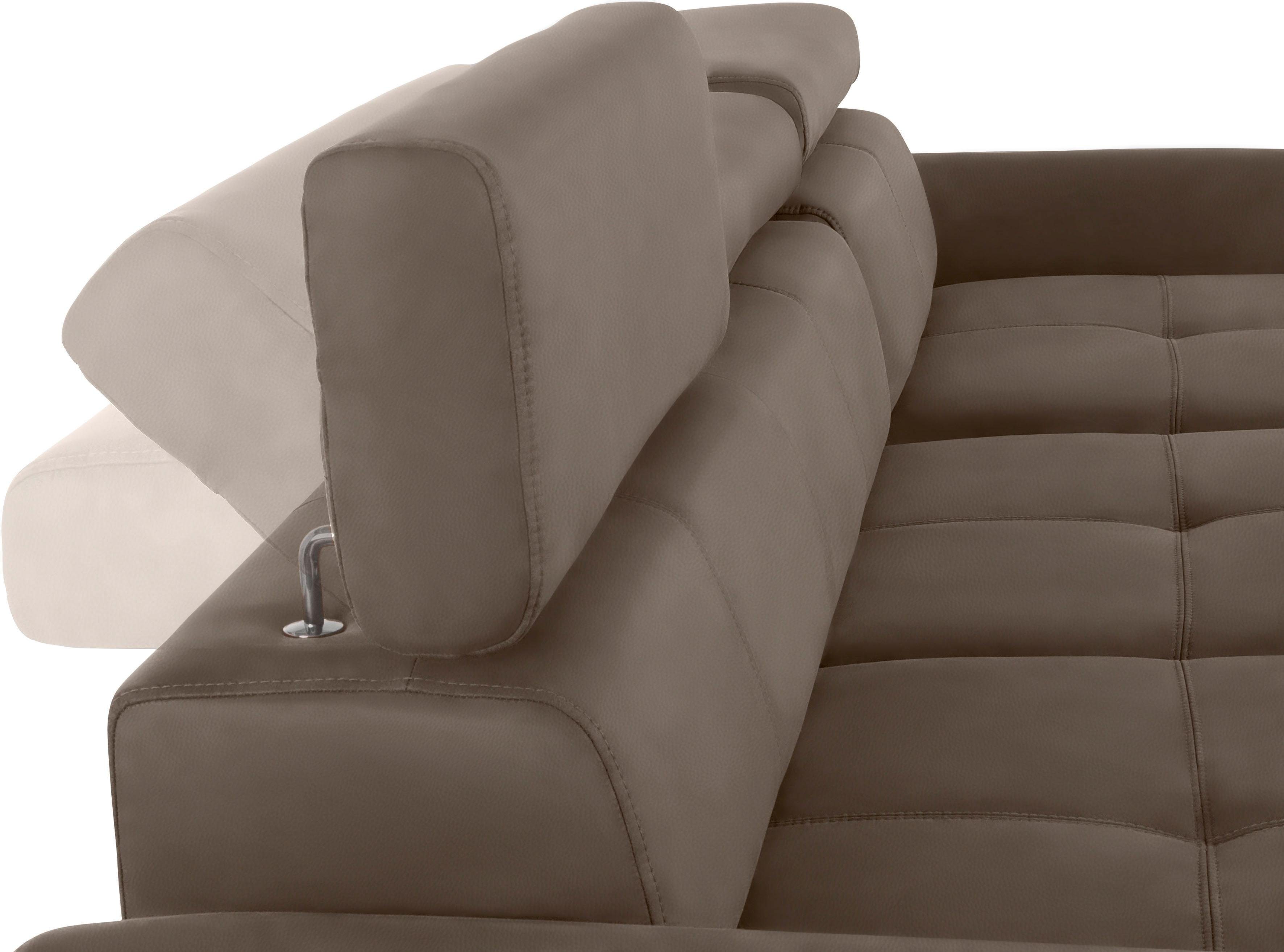 exxpo - sofa fashion Hoekbank Maretto, comfortabel en handig, L-vorm inclusief verstelbare hoofd- en rugleuning, naar keuze met slaapfunctie