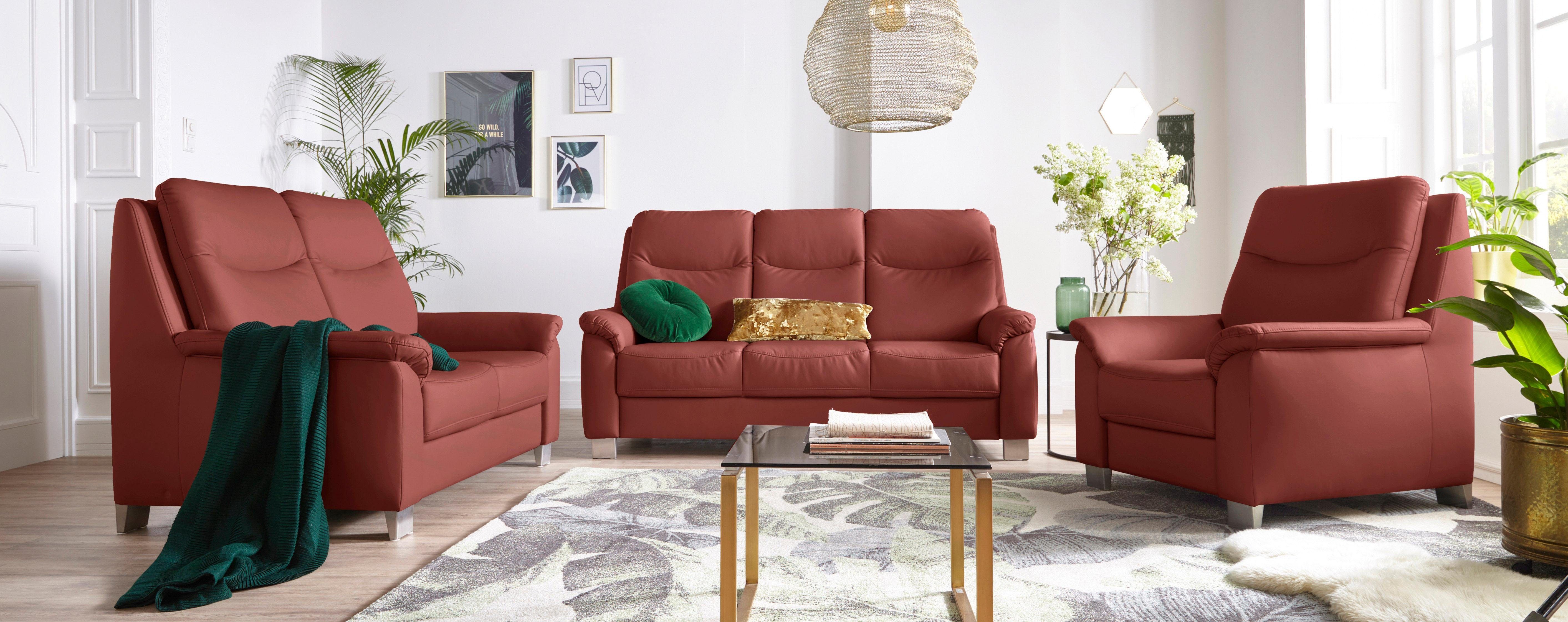 sit&more 3-zitsbank Boccaccio met binnenvering en verstelbare hoofdsteun