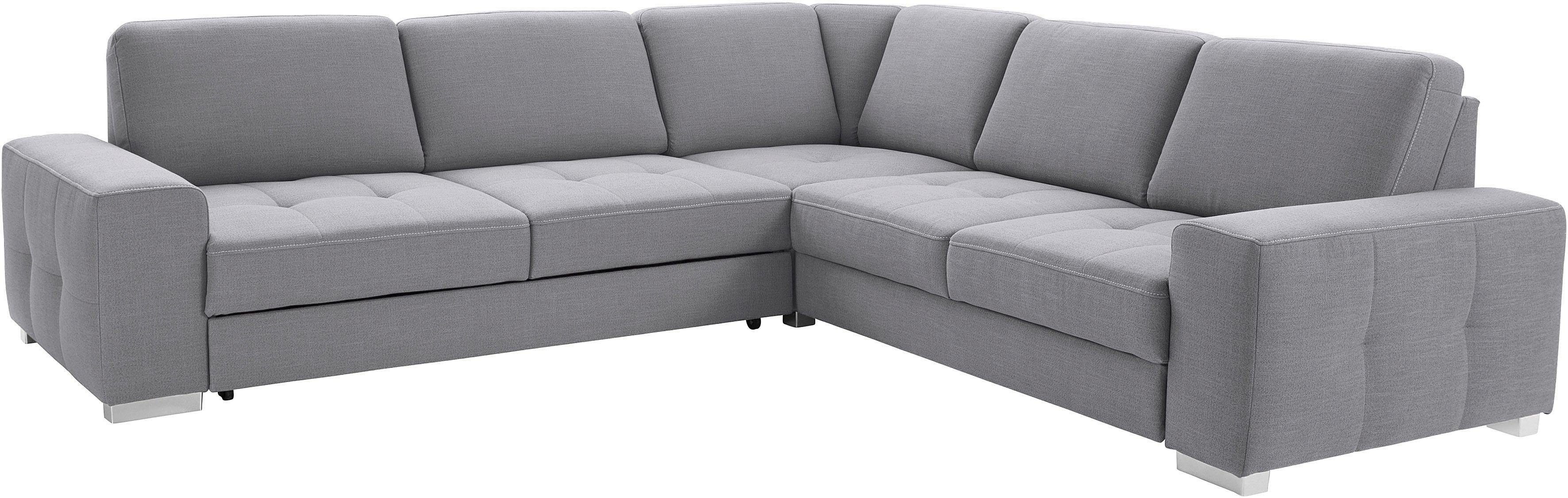 sit&more Hoekbank Santorini L-vorm met binnenvering en zitdiepteverstelling, naar keuze met slaapfunctie