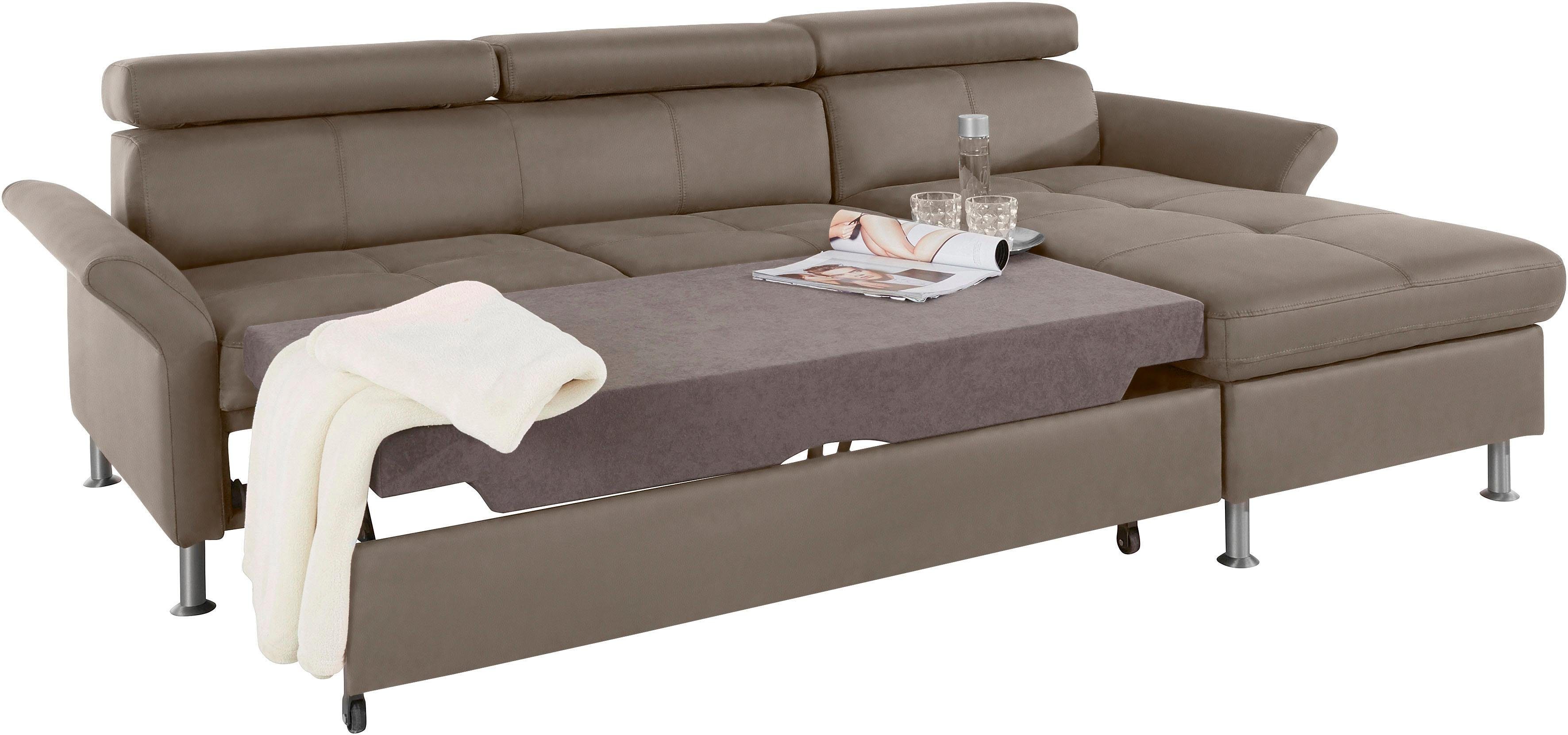 exxpo - sofa fashion Hoekbank Maretto, comfortabel en handig, L-vorm inclusief verstelbare hoofd- en rugleuning, naar keuze met slaapfunctie