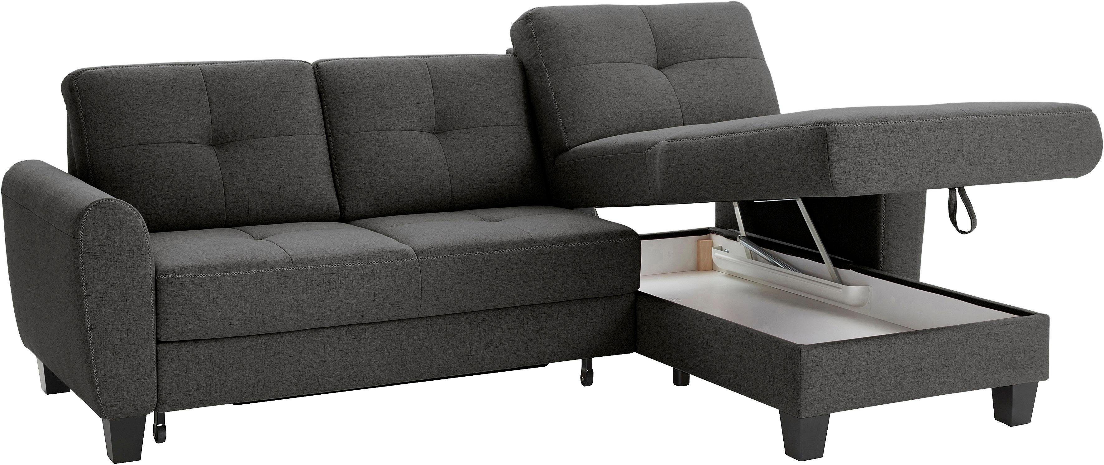 sit&more Hoekbank Varese L-vorm met binnenvering, naar keuze met slaapfunctie en bergruimte