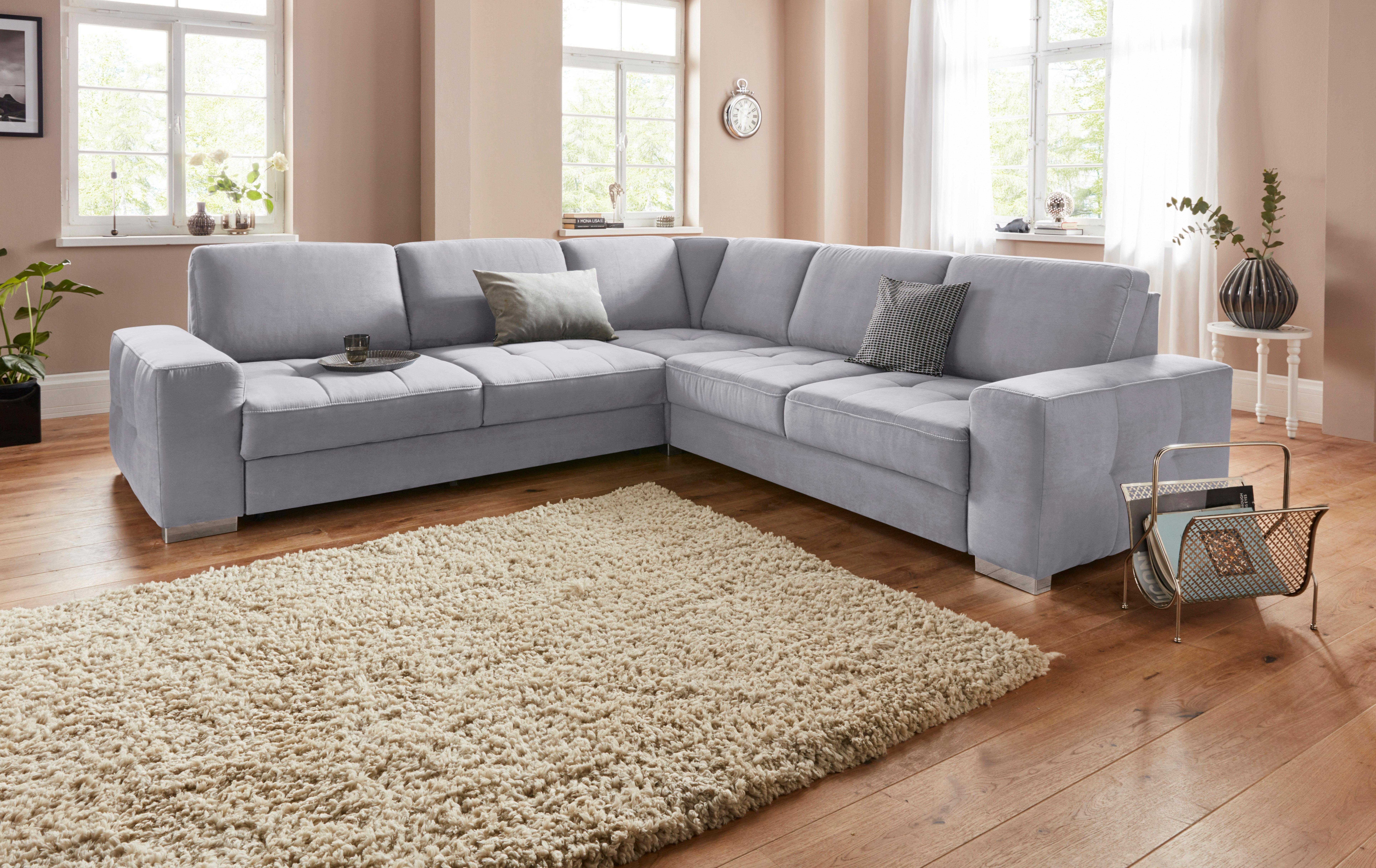 Sit&more Hoekbank Santorini L-vorm met binnenvering en zitdiepteverstelling, naar keuze met slaapfunctie