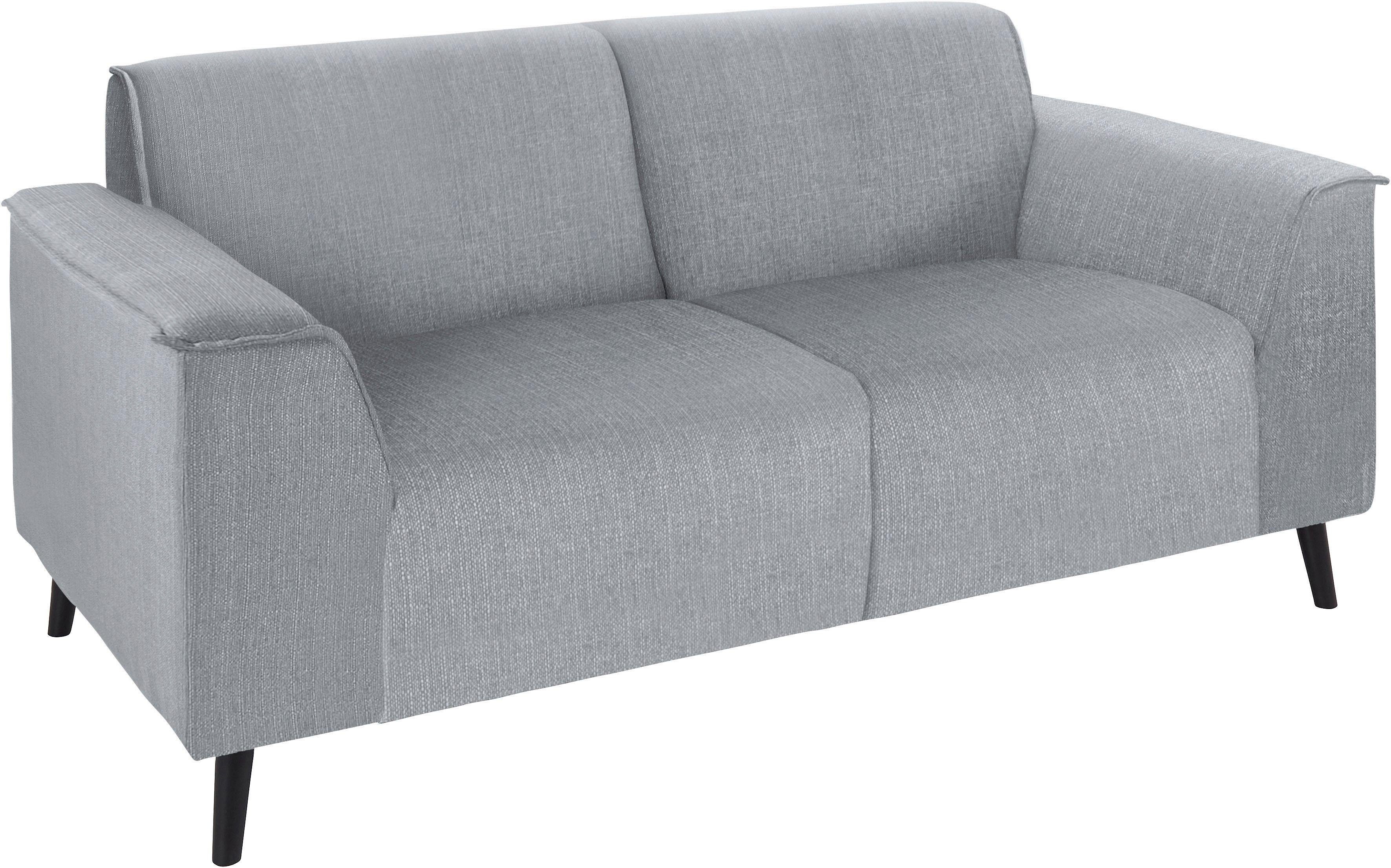 DOMO collection 2-zitsbank Amora, inclusief comfortabele veren voor meer zitcomfort Comfortabele zithoogte 47 cm, elegante armleuningen en hoge voet