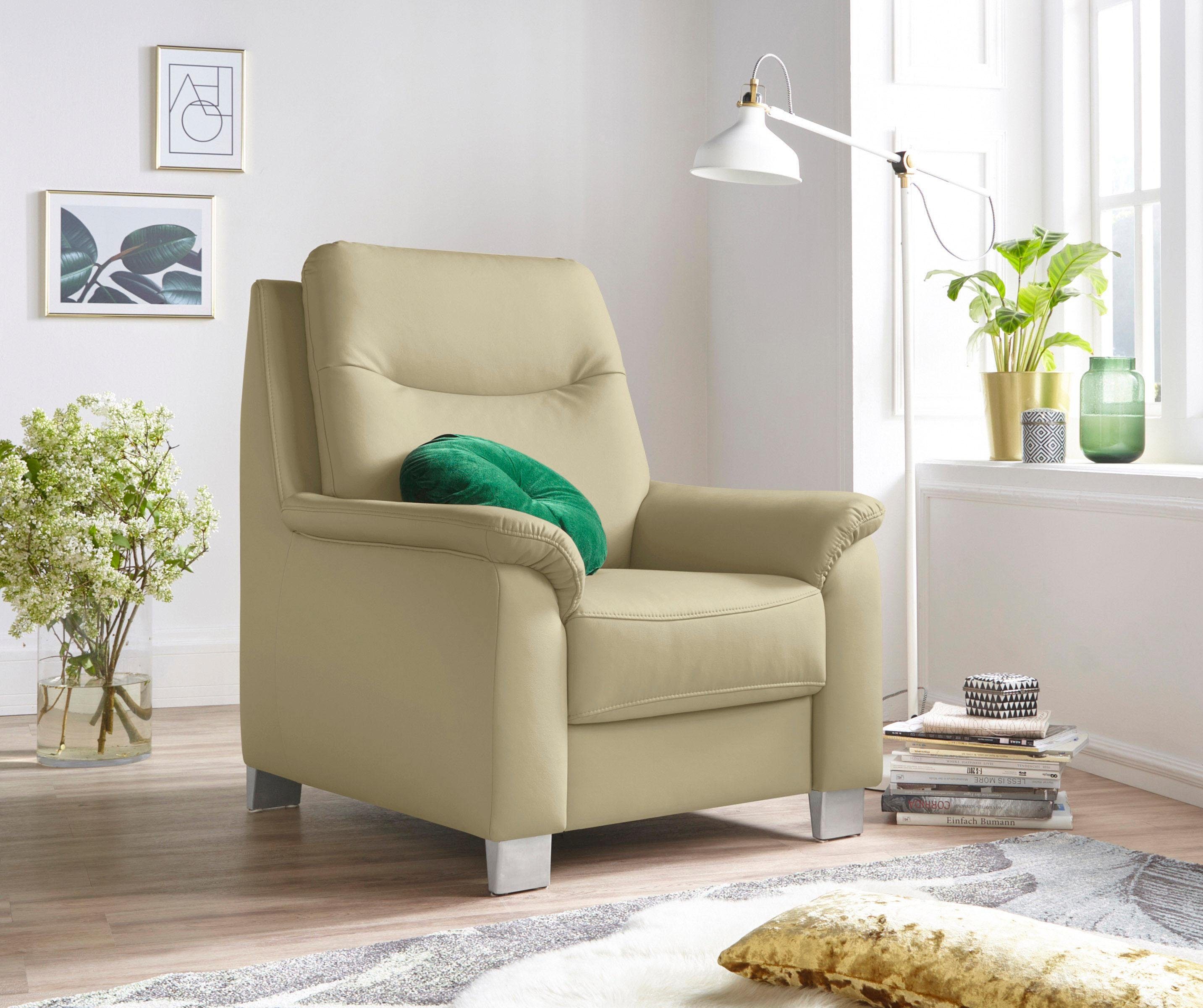 sit&more Fauteuil Boccaccio met binnenvering en verstelbare hoofdsteun fauteuils grijs
