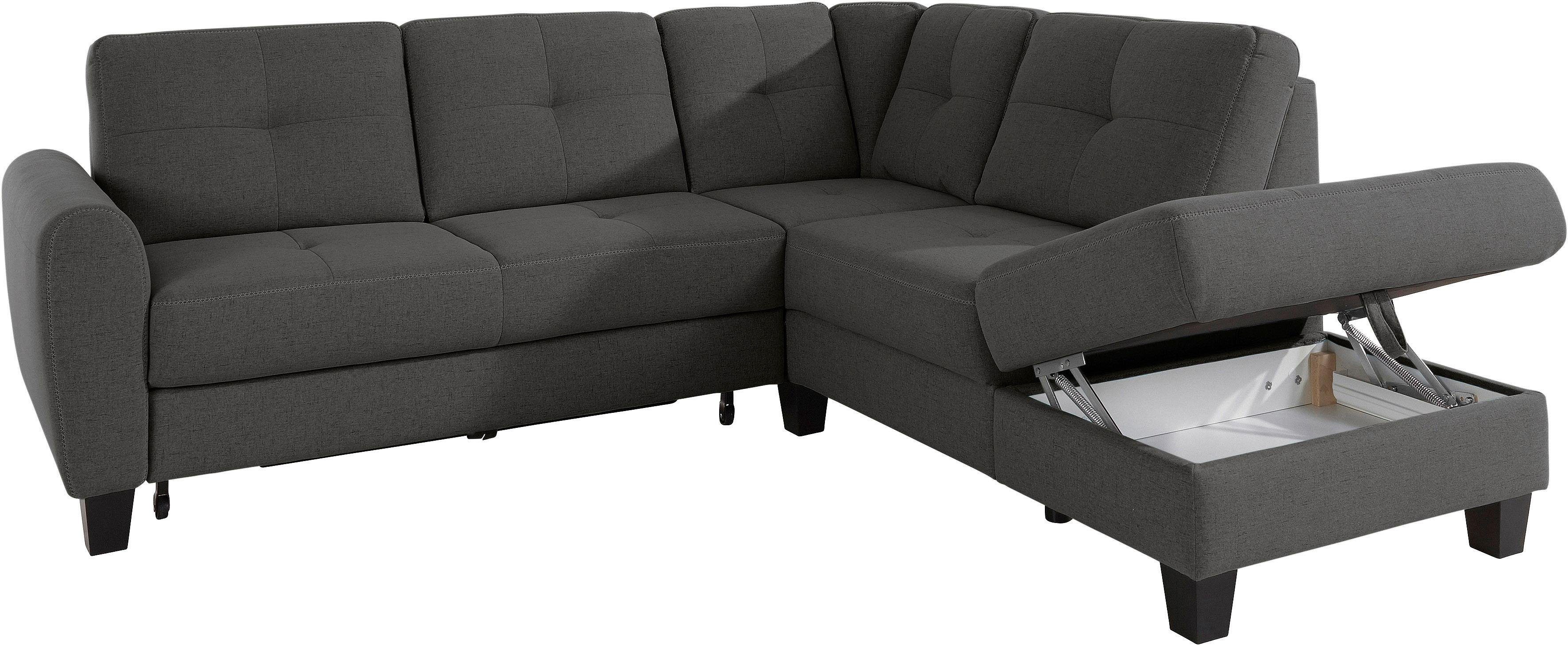 sit&more Hoekbank Varese L-vorm met binnenvering, naar keuze met slaapfunctie en bergruimte