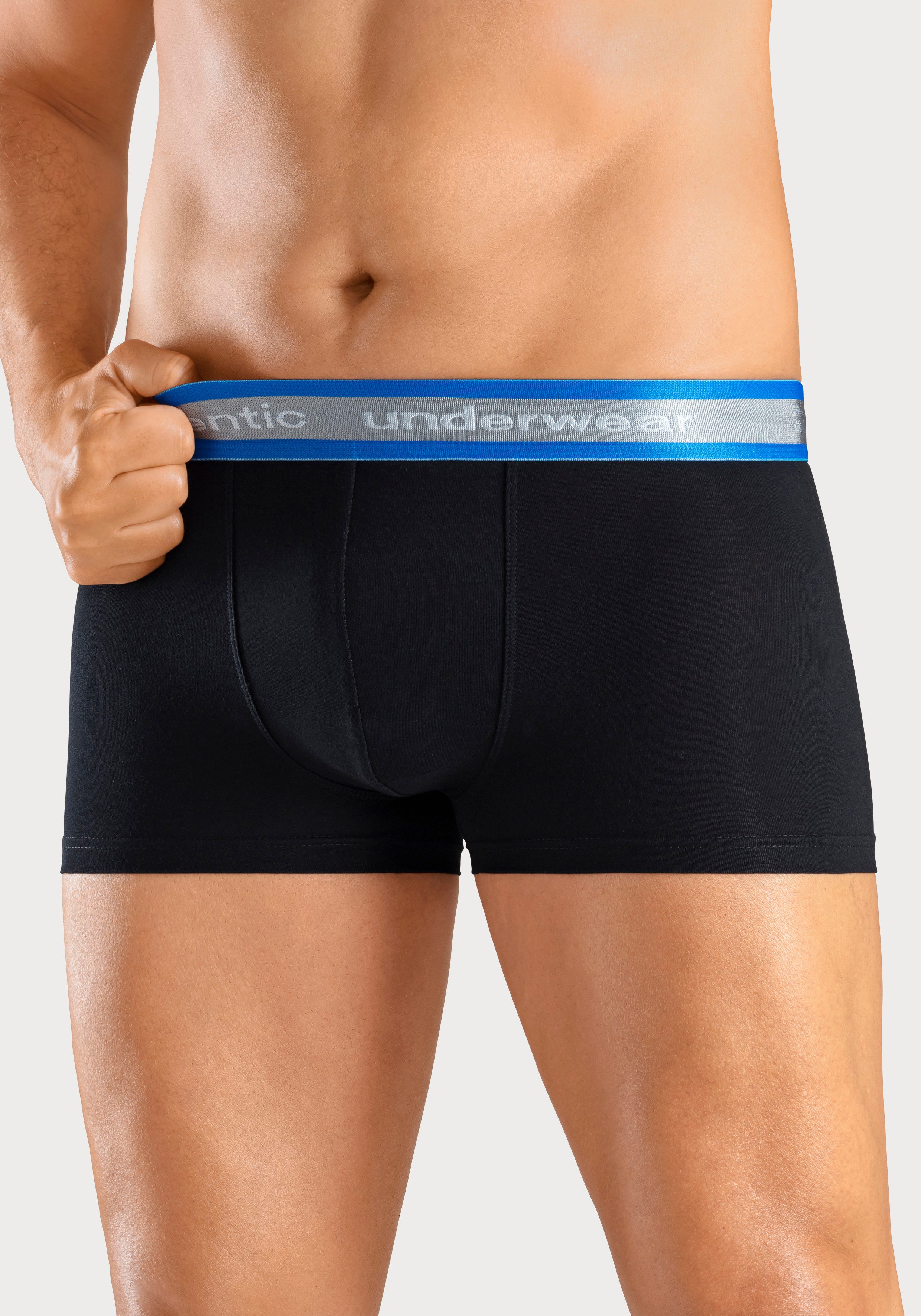 AUTHENTIC LE JOGGER Boxershort voor heren , aangenaam zachte neon-boord (4 stuks, Set van 4)