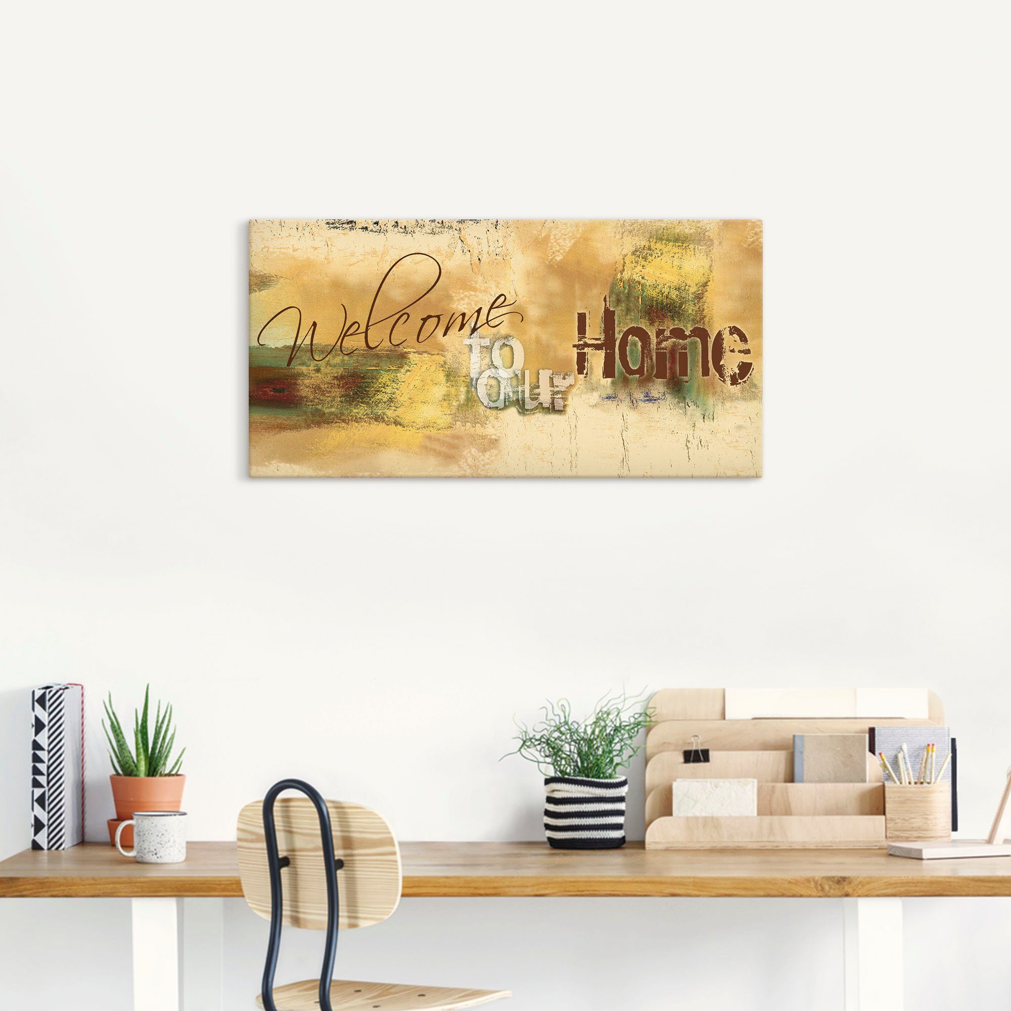 Artland Artprint Welkom in ons huis als artprint van aluminium, artprint voor buiten, artprint op linnen, poster, muursticker