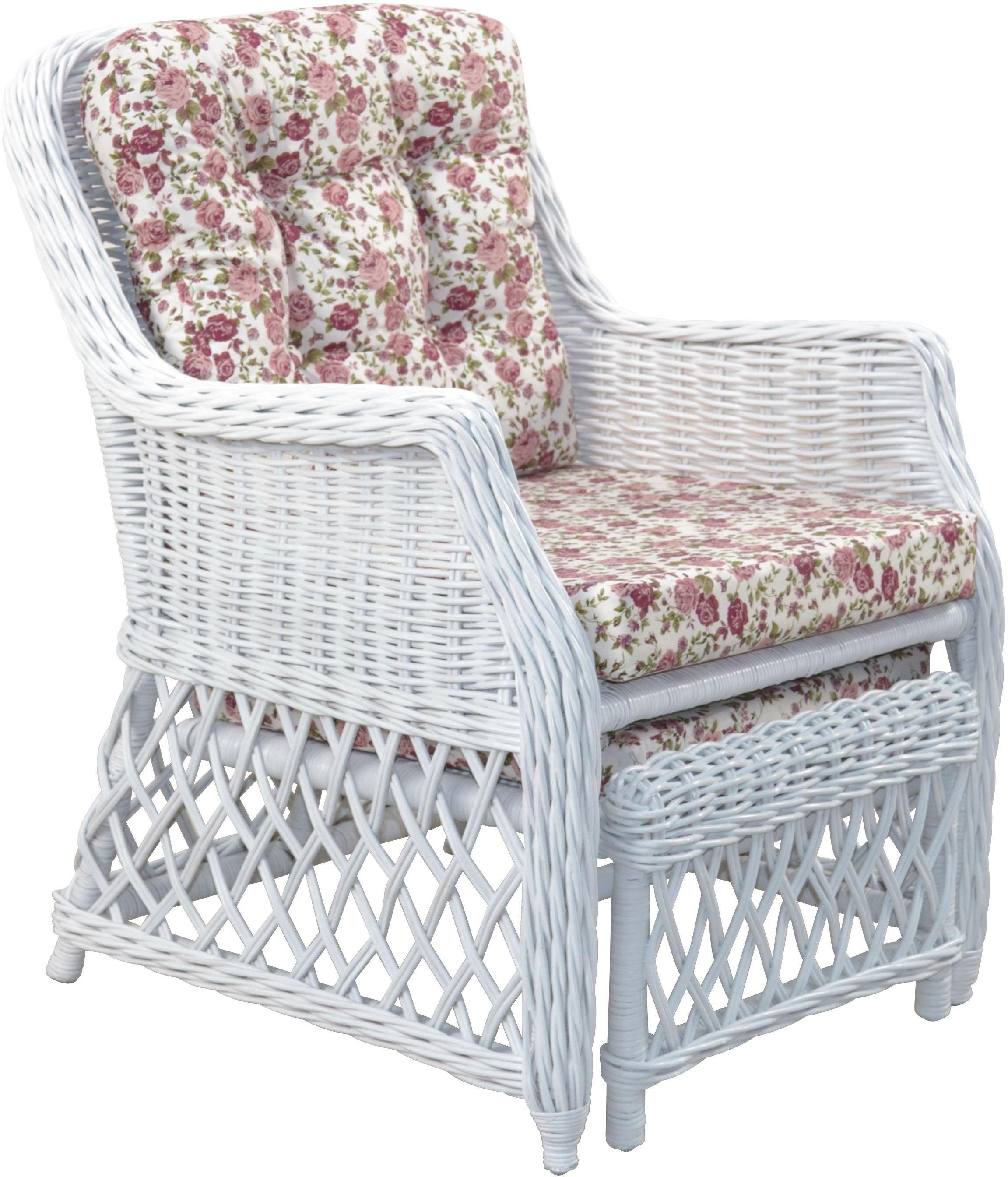 Home affaire Rotanstoel Handwerk, afm. (bxdxh): (67x75x91) rotan stoelen wit