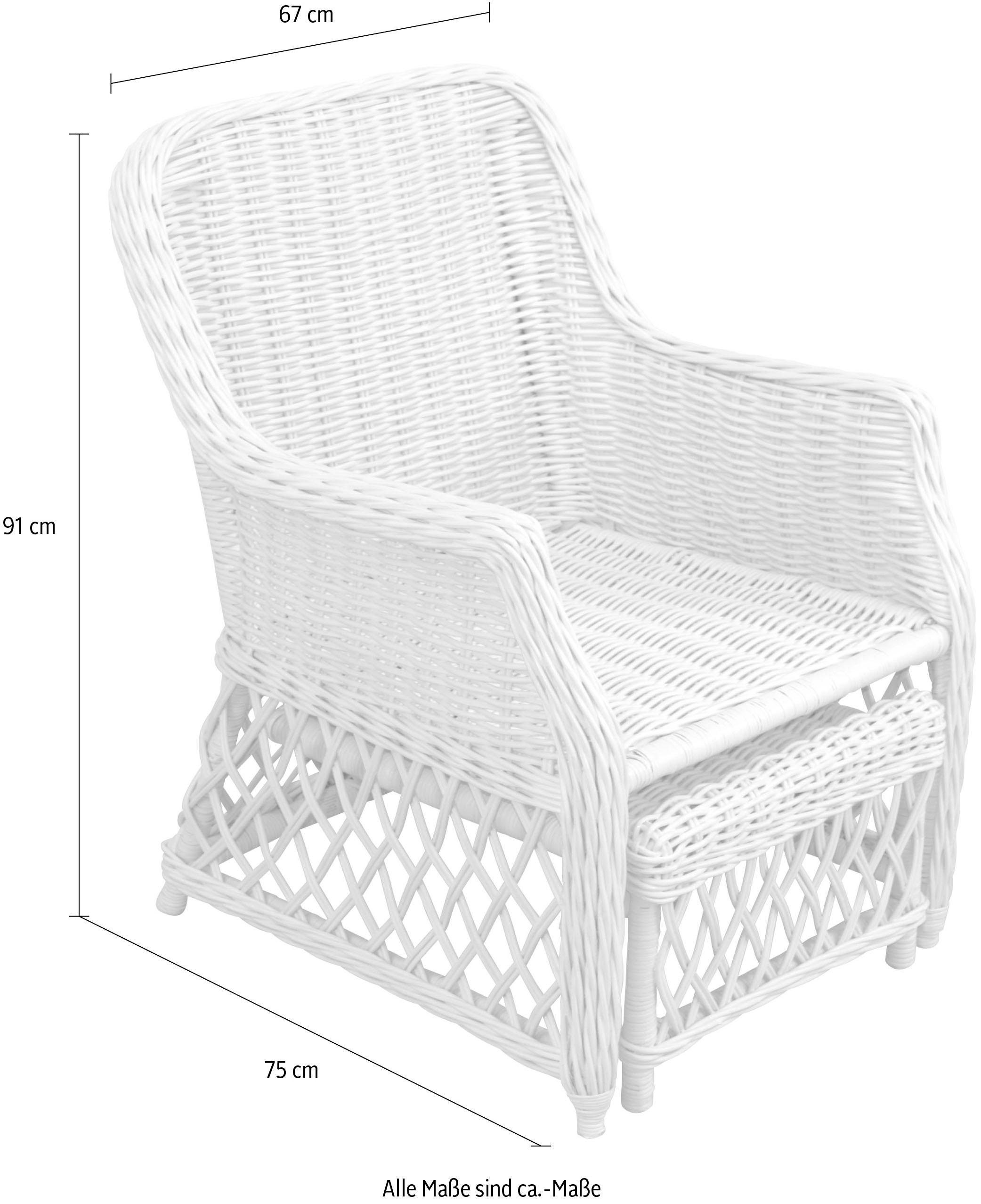 Home affaire Rotanstoel Handwerk, afm. (bxdxh): (67x75x91)