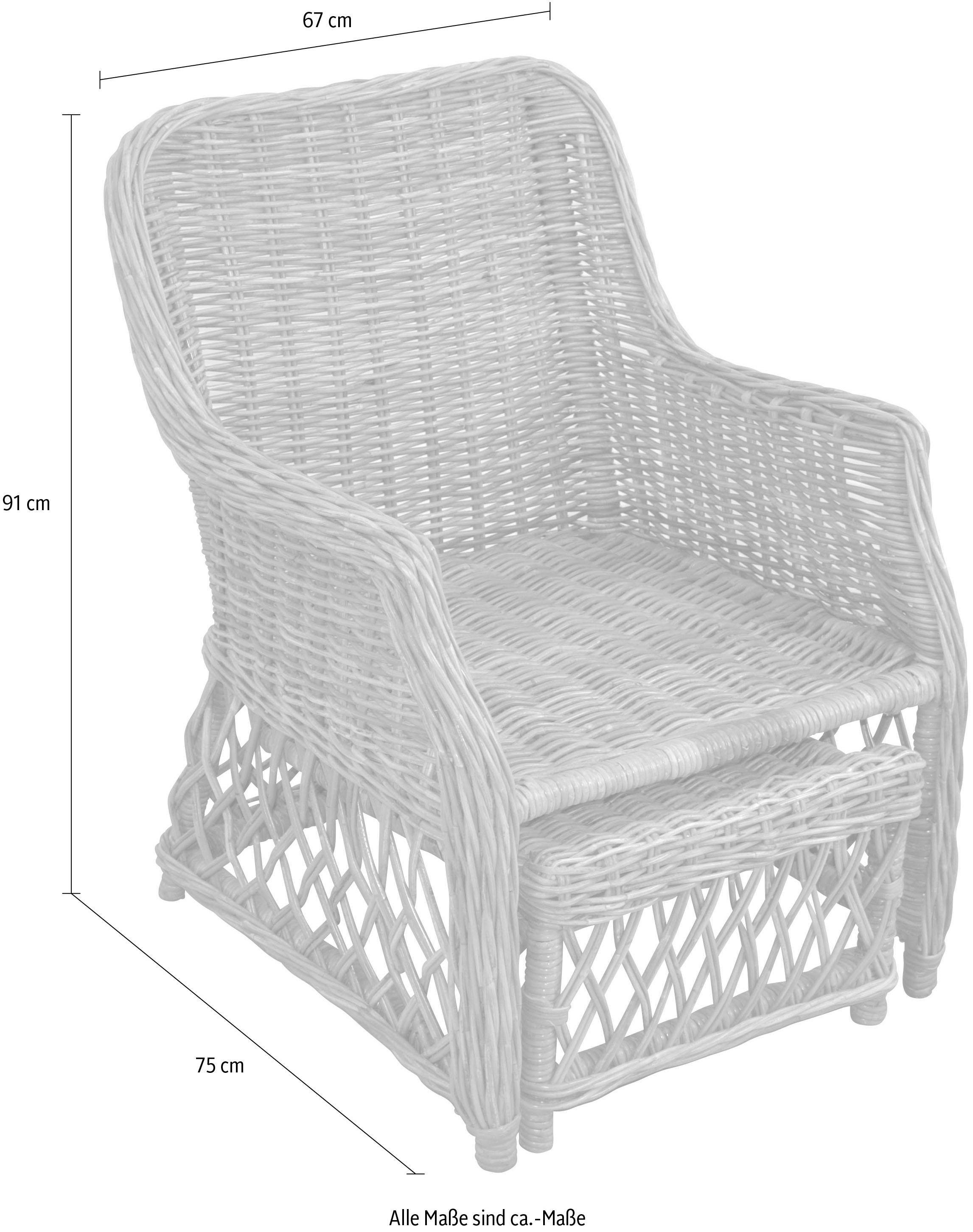 Home affaire Rotanstoel Handwerk, afm. (bxdxh): (67x75x91)