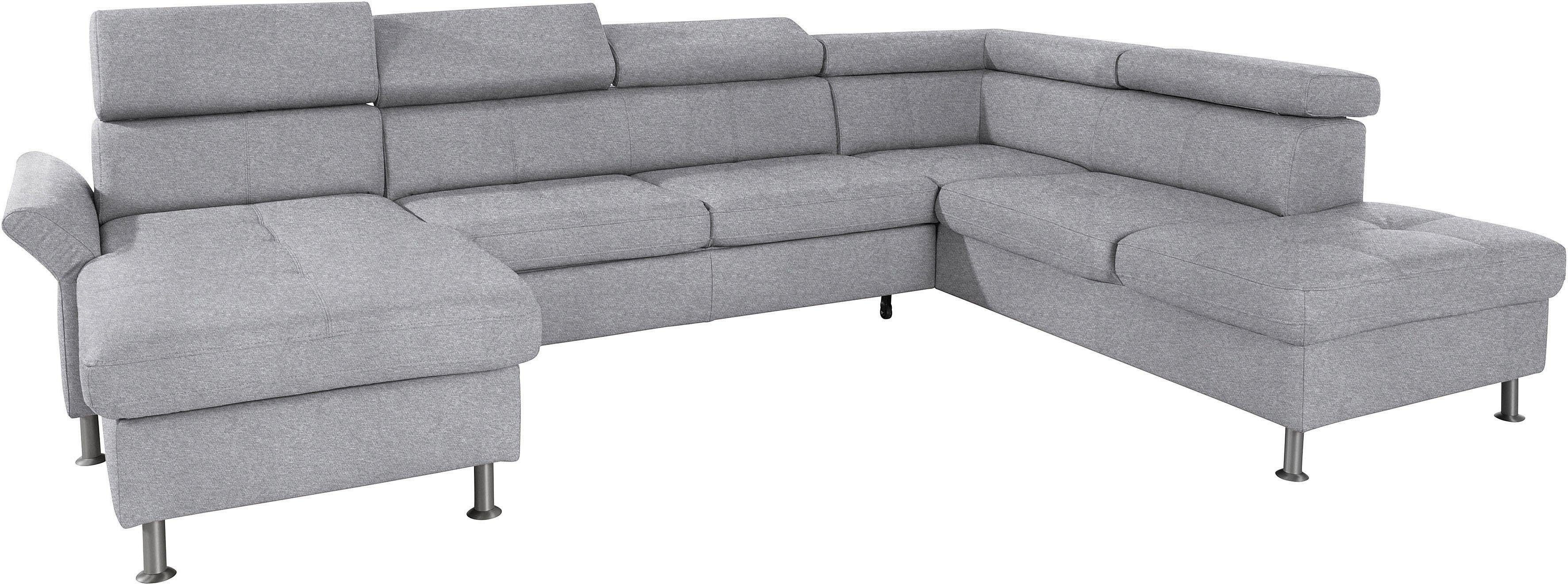 exxpo - sofa fashion Zithoek Maretto, comfortabel en handig, uitgebreide zittingstikking, U-vorm inclusief hoofdeindeverstelling voor meer zitcomfort, optioneel bedfunctie