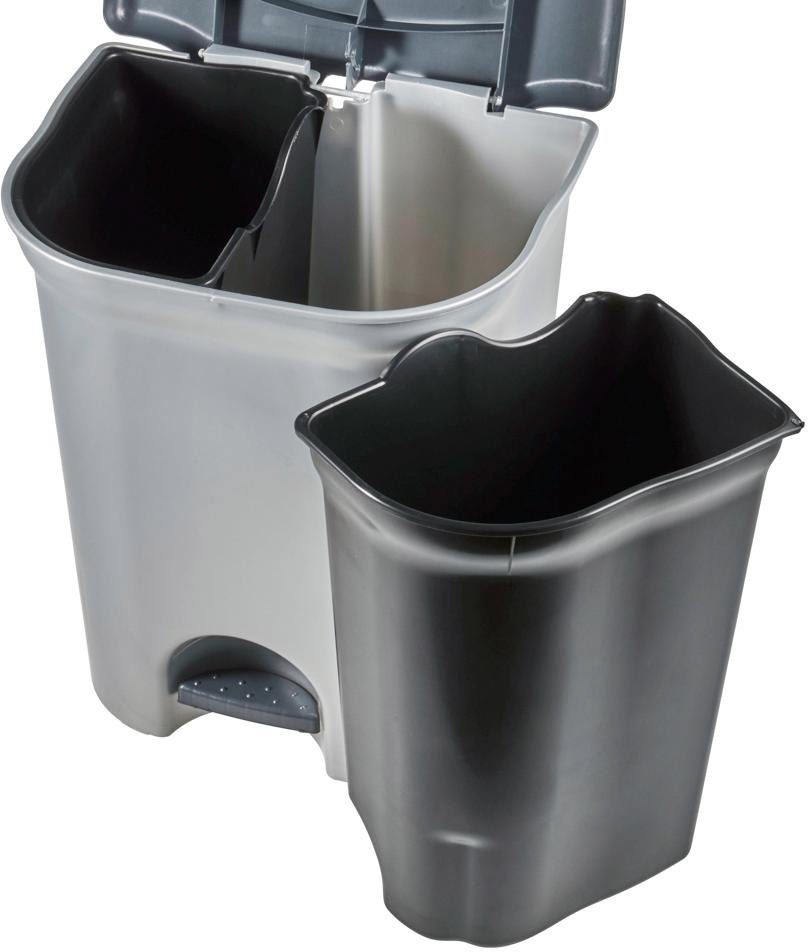 keeeper Vuilnisemmer TORGE Pedaalemmer 2x 11 l, m. 2 afvalbakken, Made in Europe (3-delig)