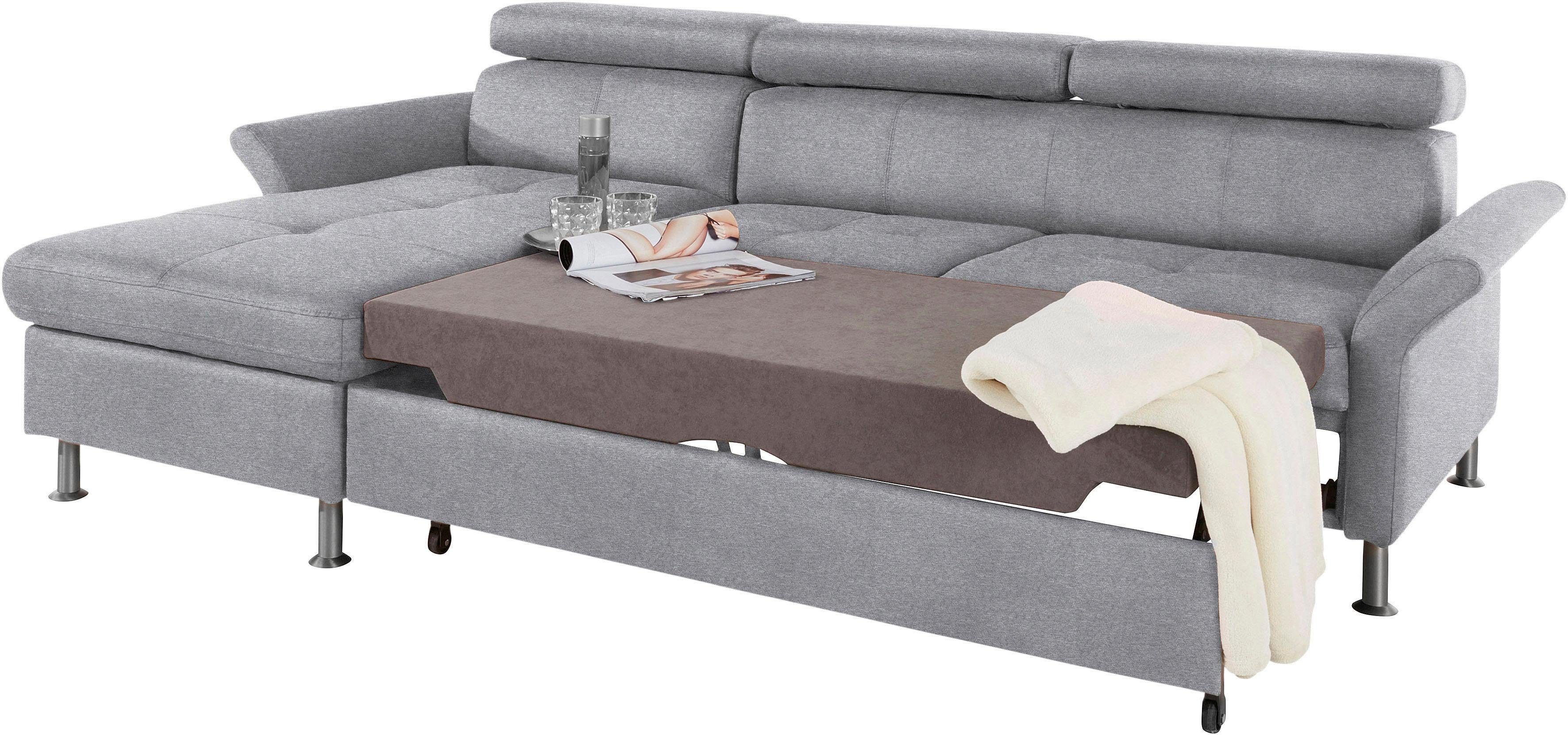 exxpo - sofa fashion Hoekbank Maretto, comfortabel en handig, L-vorm inclusief verstelbare hoofd- en rugleuning, naar keuze met slaapfunctie
