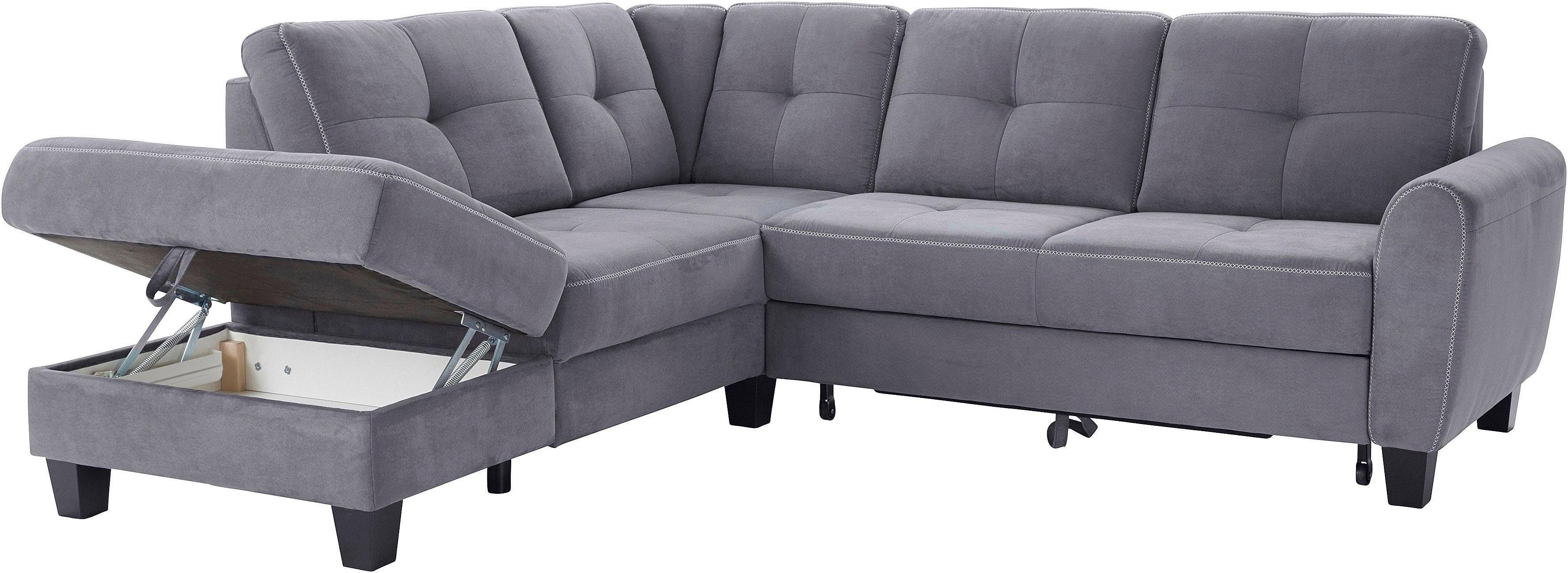 sit&more Hoekbank Varese L-vorm met binnenvering, naar keuze met slaapfunctie en bergruimte