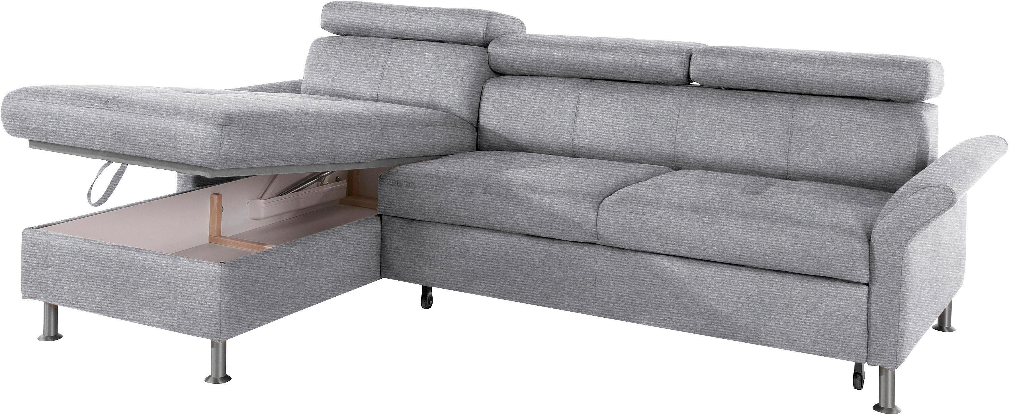 exxpo - sofa fashion Hoekbank Maretto, comfortabel en handig, L-vorm inclusief verstelbare hoofd- en rugleuning, naar keuze met slaapfunctie