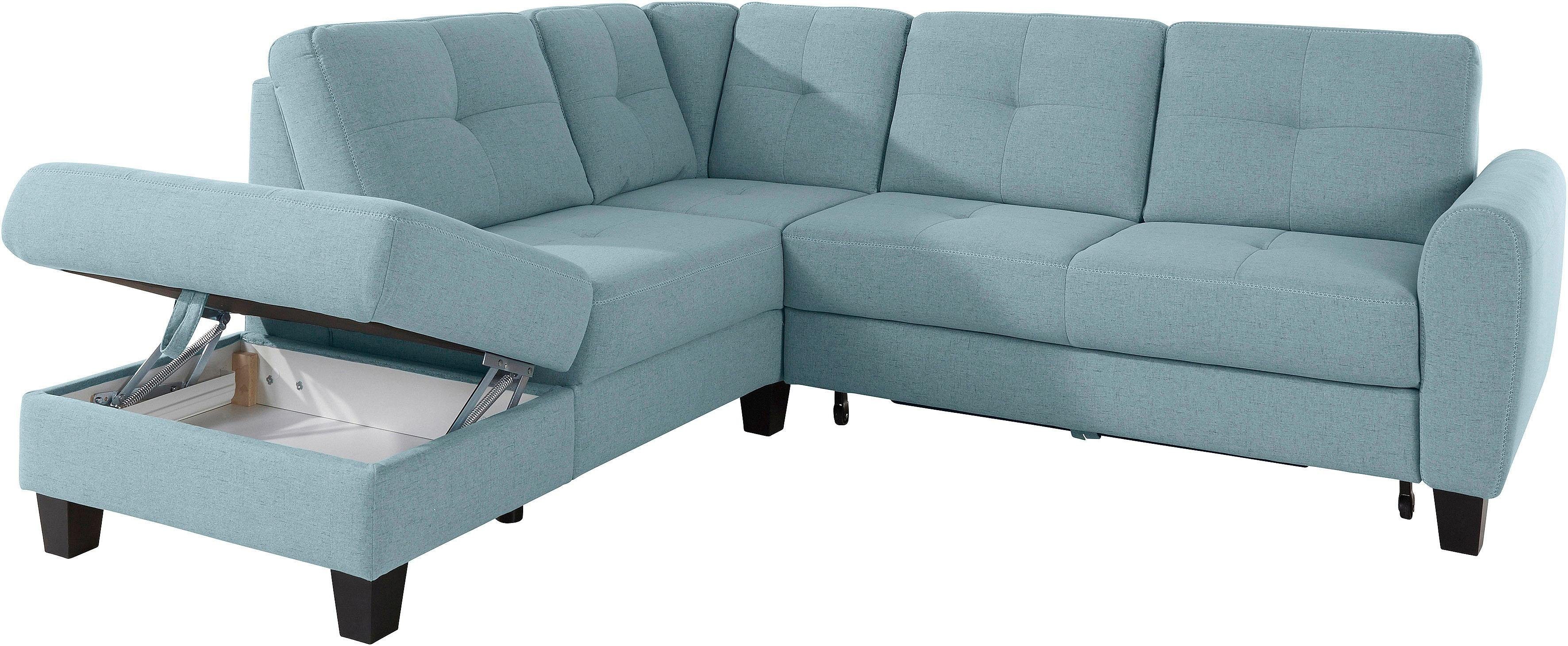 sit&more Hoekbank Varese L-vorm met binnenvering, naar keuze met slaapfunctie en bergruimte