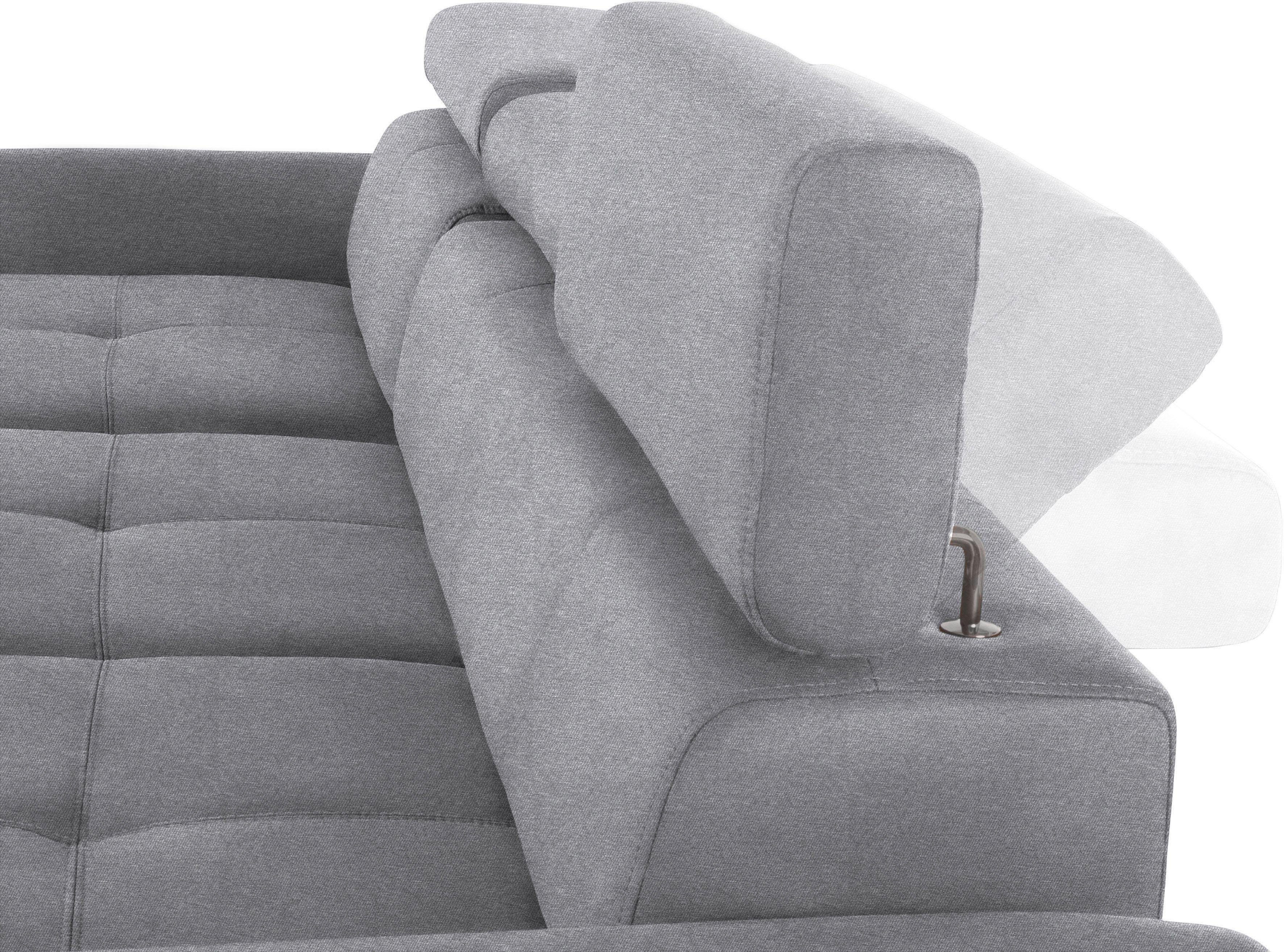 exxpo - sofa fashion Hoekbank Maretto, comfortabel en handig, L-vorm inclusief verstelbare hoofd- en rugleuning, naar keuze met slaapfunctie