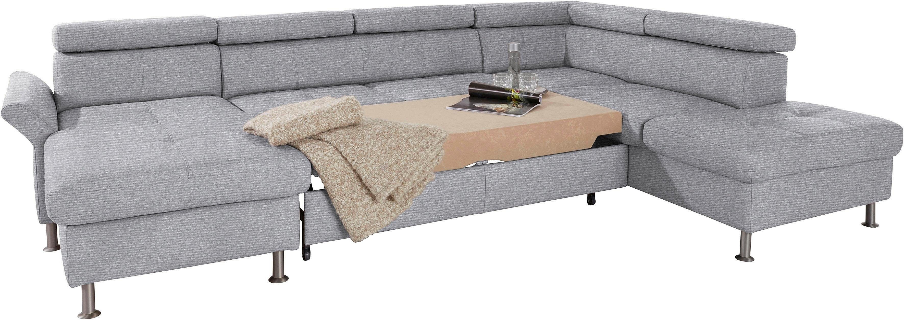 exxpo - sofa fashion Zithoek Maretto, comfortabel en handig, uitgebreide zittingstikking, U-vorm inclusief hoofdeindeverstelling voor meer zitcomfort, optioneel bedfunctie