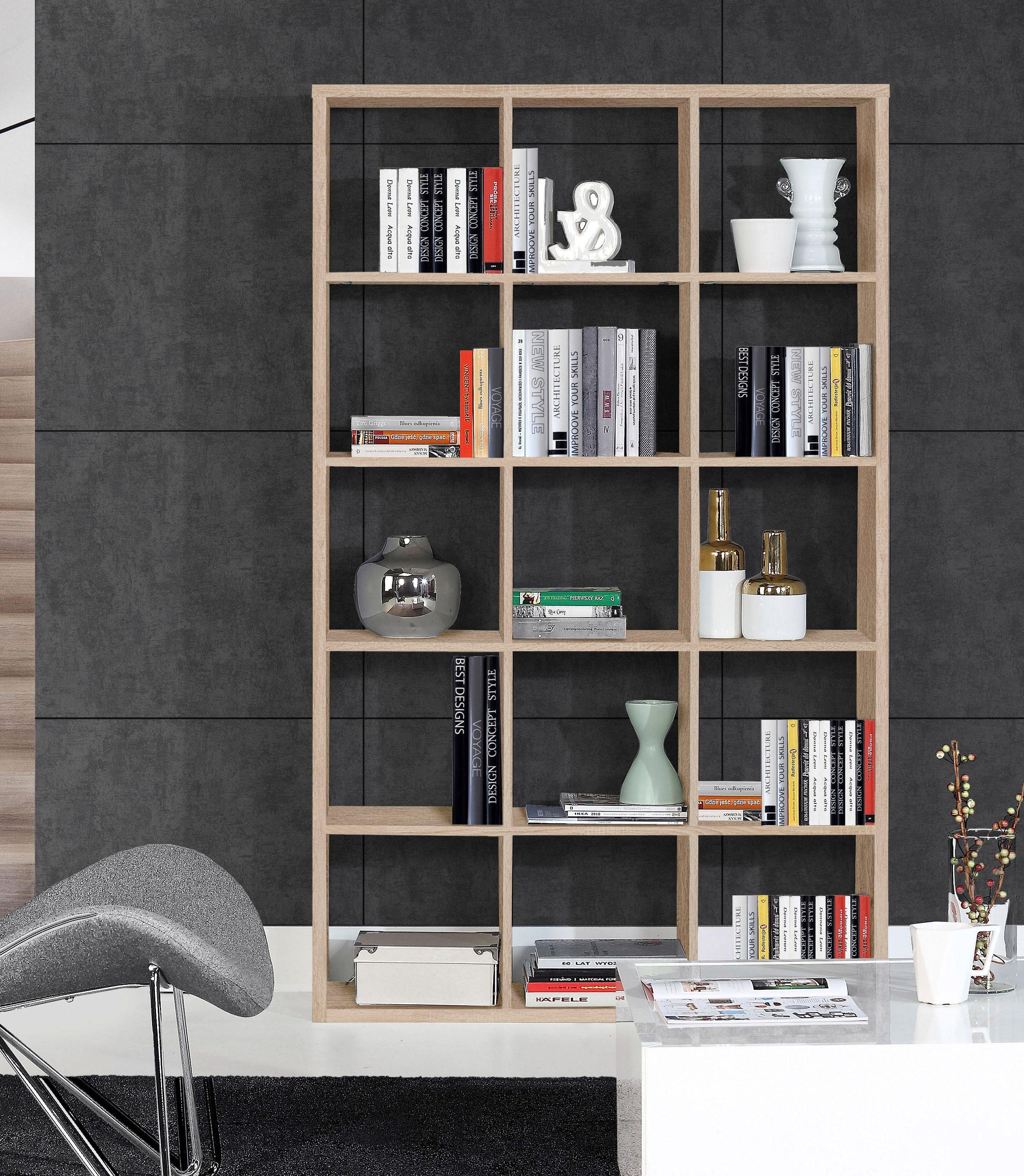 FORTE Staand rek Mauro rekken maat 107x33x176 cm bruin