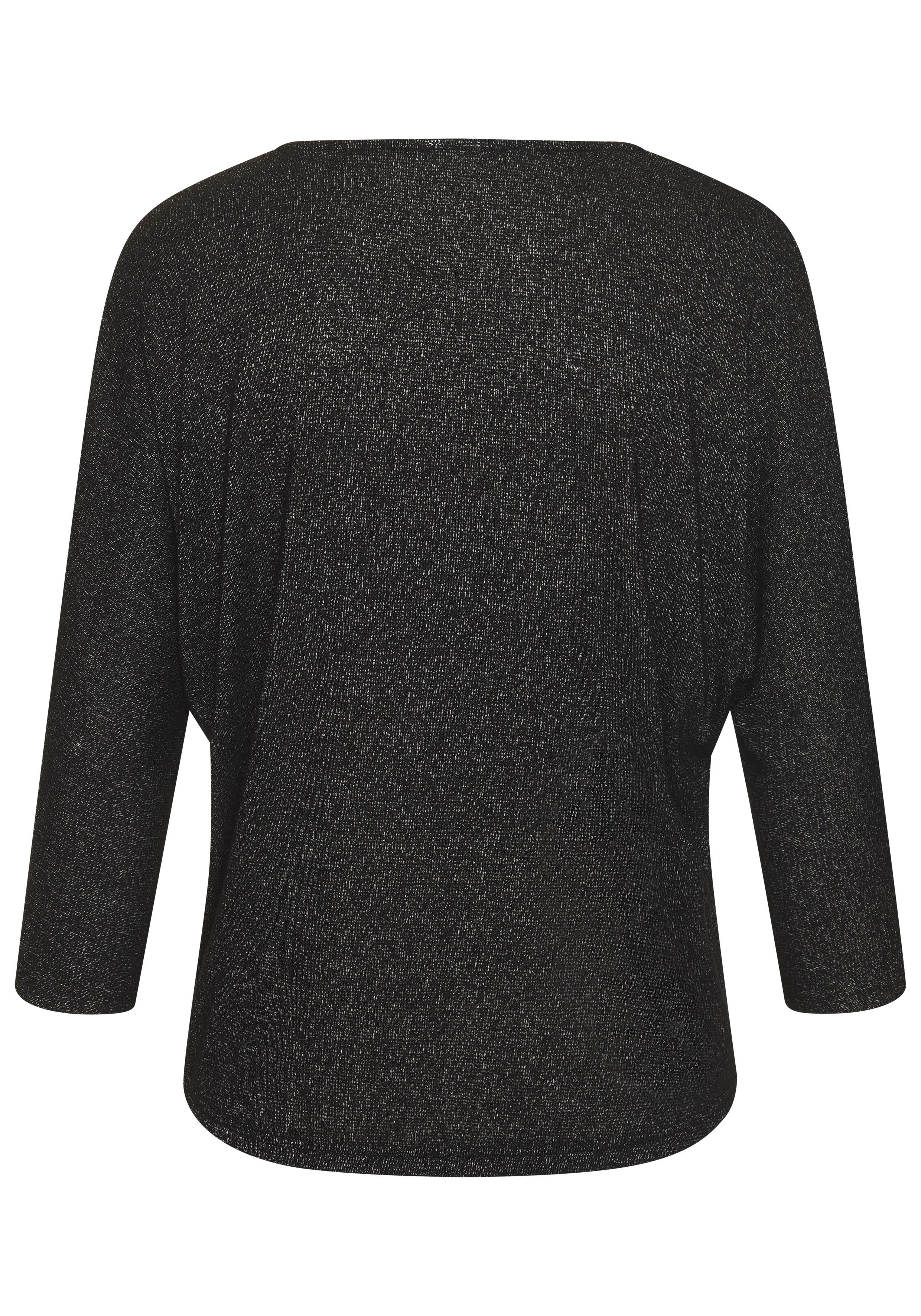 Lascana Shirt met 3/4 mouwen Met fonkelende strassknop van gestructureerde viscosekwaliteit