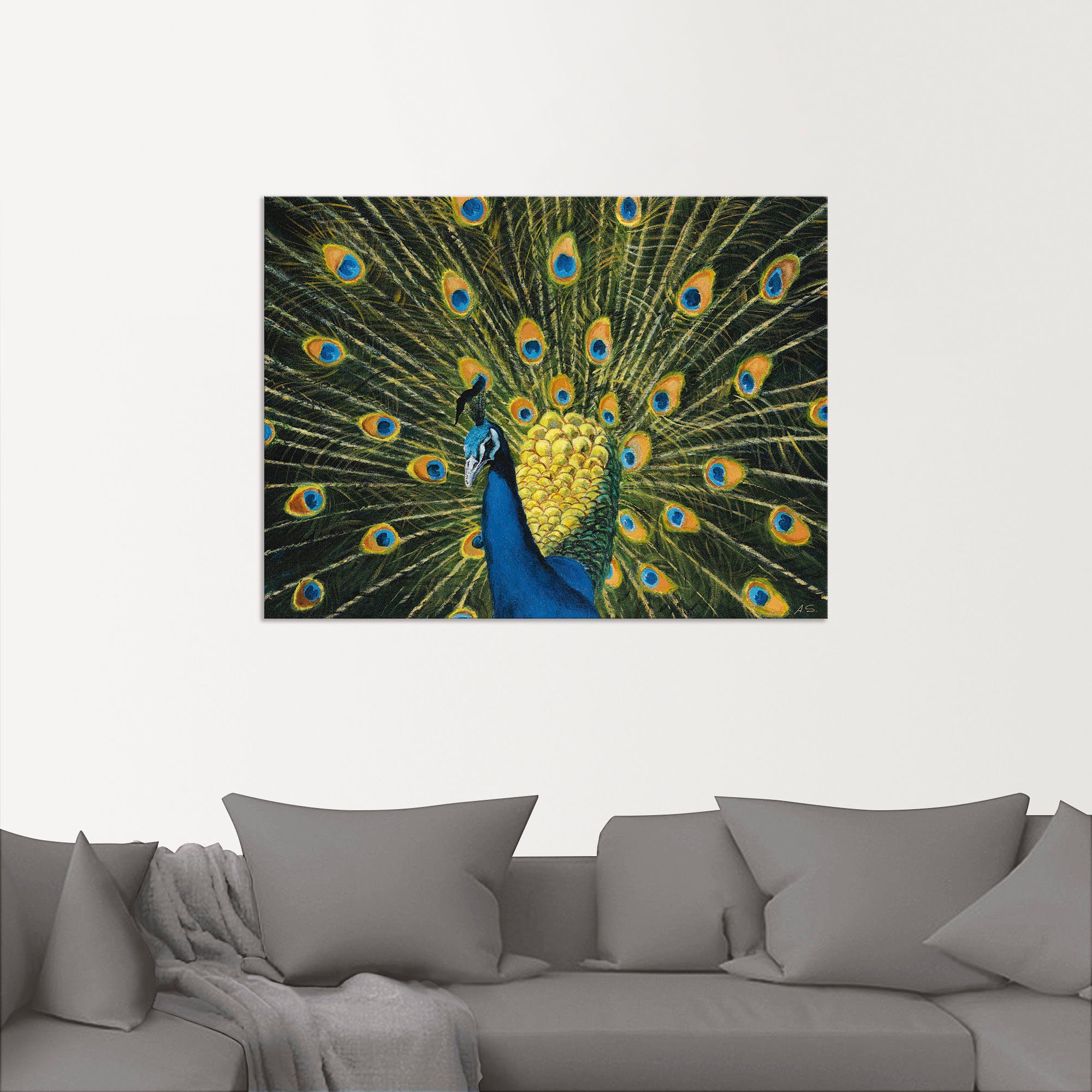 Artland Artprint Pauw als artprint van aluminium, artprint voor buiten, artprint op linnen, poster, muursticker