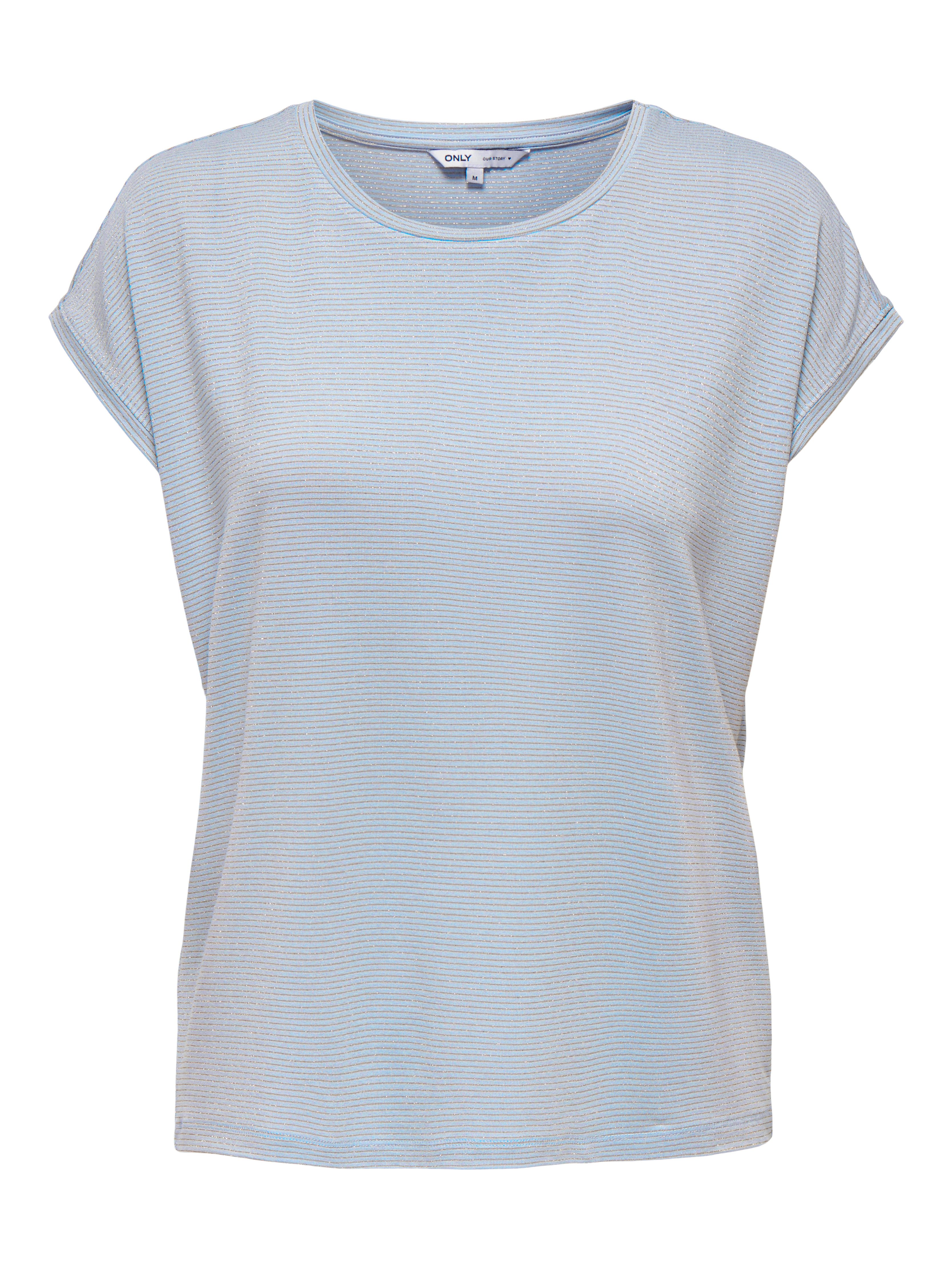 Only Shirt met korte mouwen ONLCLAUDIA S/S GLITTER STRIPE TOP JRS