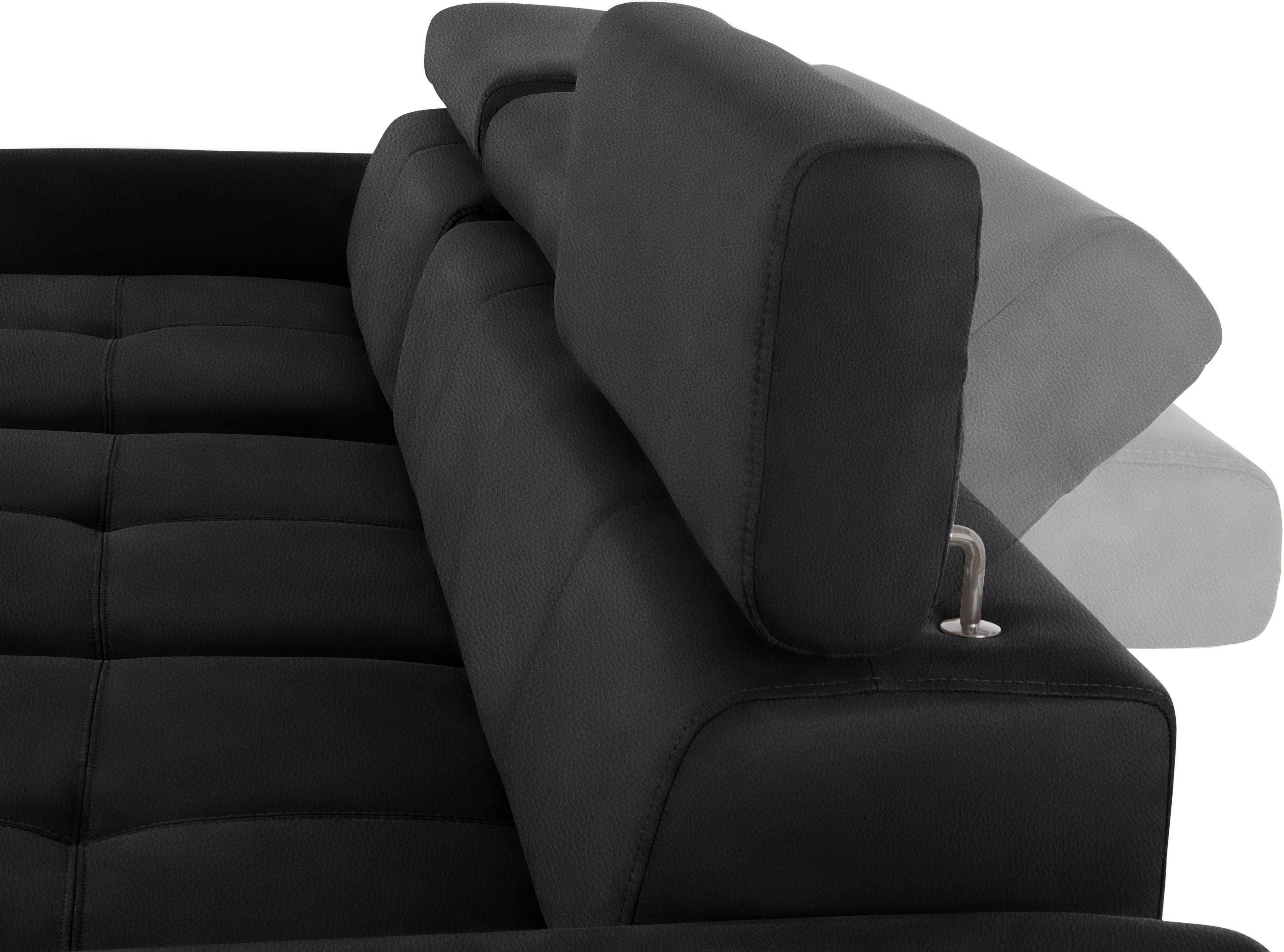 exxpo - sofa fashion Hoekbank Maretto, comfortabel en handig, L-vorm inclusief verstelbare hoofd- en rugleuning, naar keuze met slaapfunctie