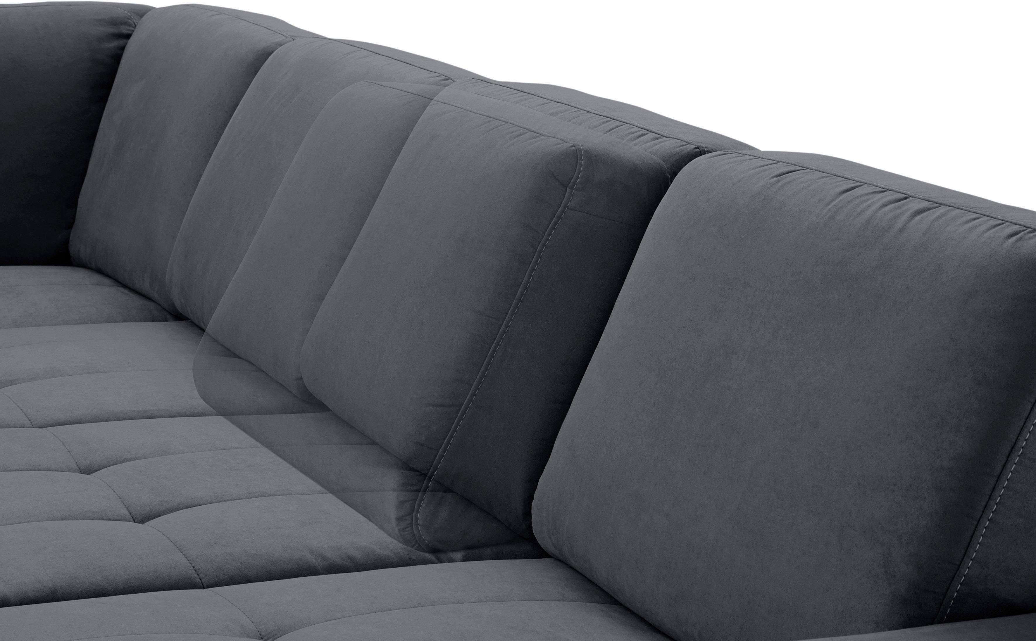 sit&more Zithoek Santorini U-vorm met binnenvering en zitdiepteverstelling, naar keuze met slaapfunctie