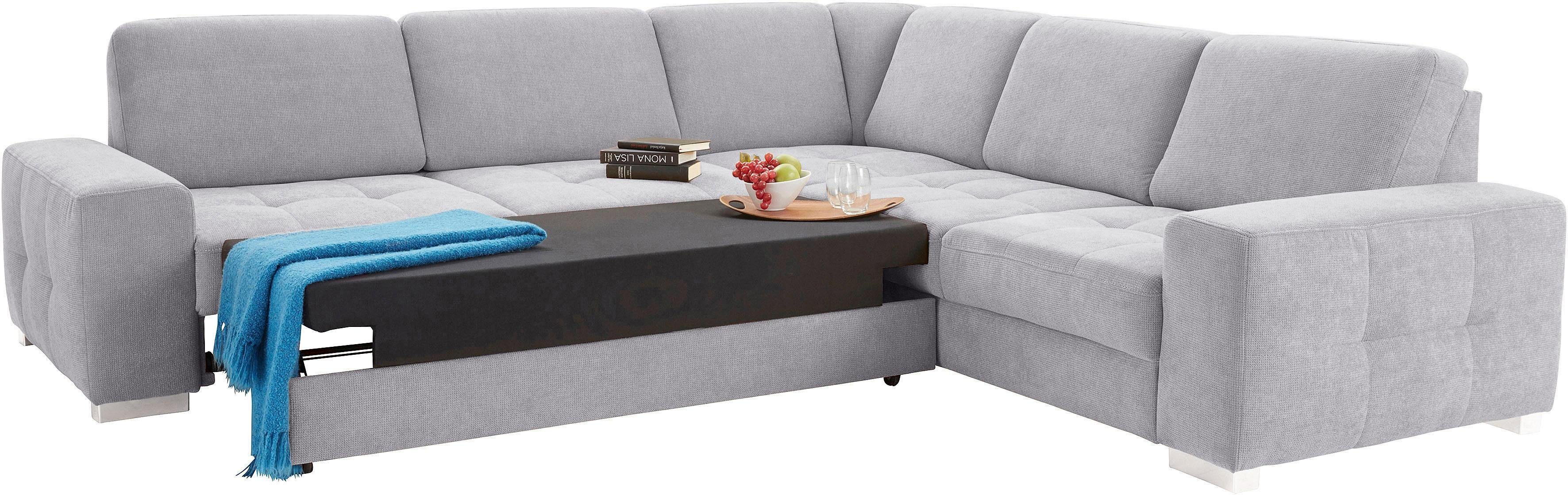 sit&more Hoekbank Santorini L-vorm met binnenvering en zitdiepteverstelling, naar keuze met slaapfunctie
