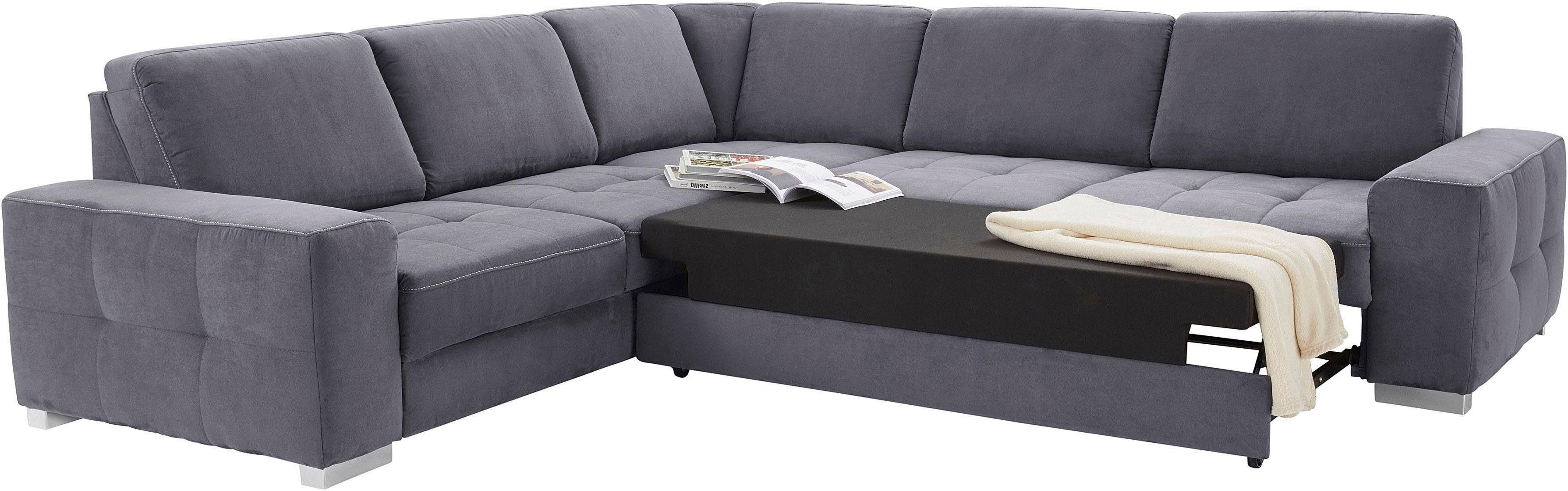 sit&more Hoekbank Santorini L-vorm met binnenvering en zitdiepteverstelling, naar keuze met slaapfunctie