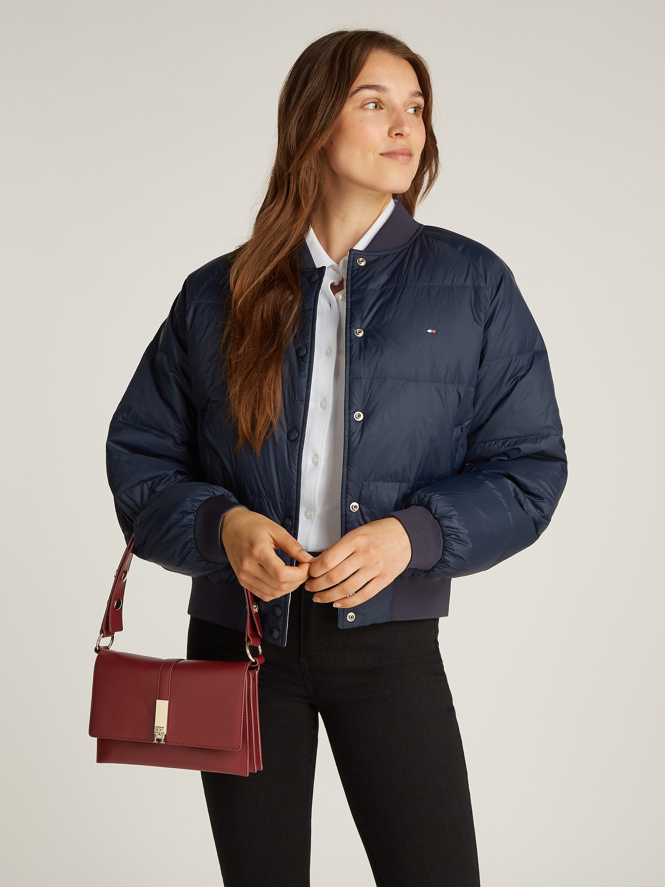 Tommy Hilfiger Schoudertas TH HERITAGE SHOULDER BAG , dames avondtas, clutch, mini bag, handtas, gouden details
