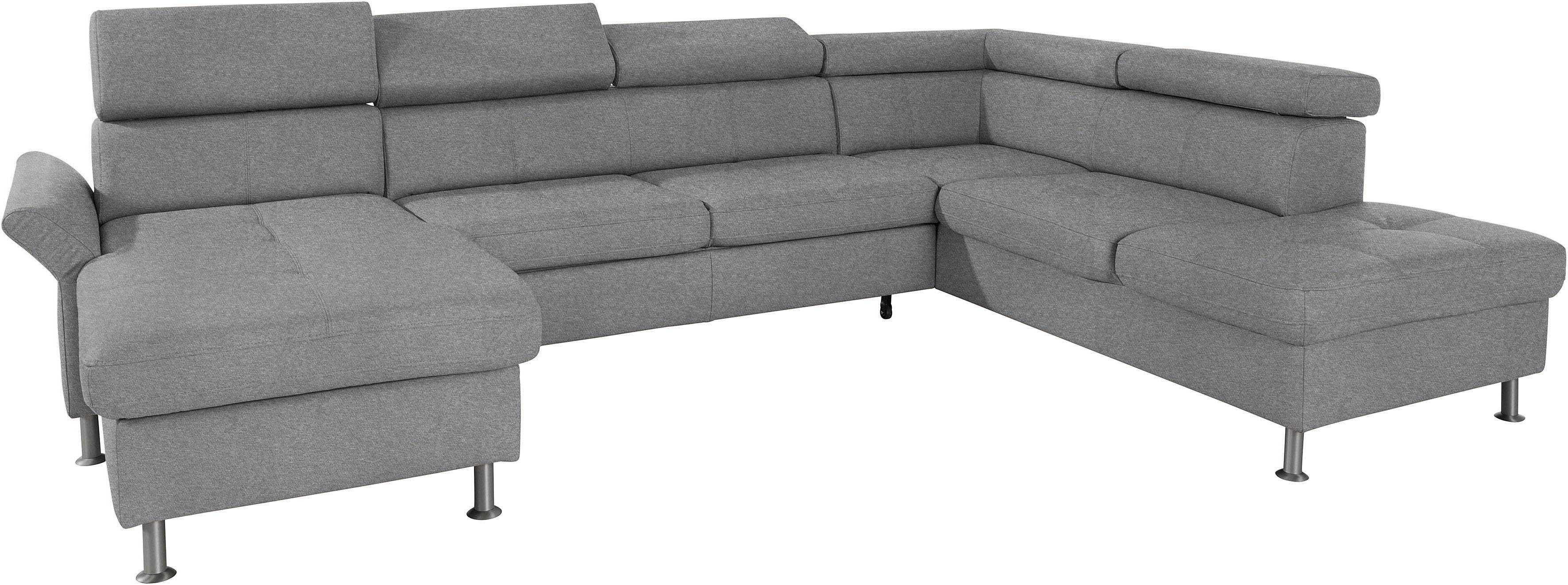 exxpo - sofa fashion Zithoek Maretto, comfortabel en handig, uitgebreide zittingstikking, U-vorm inclusief hoofdeindeverstelling voor meer zitcomfort, optioneel bedfunctie