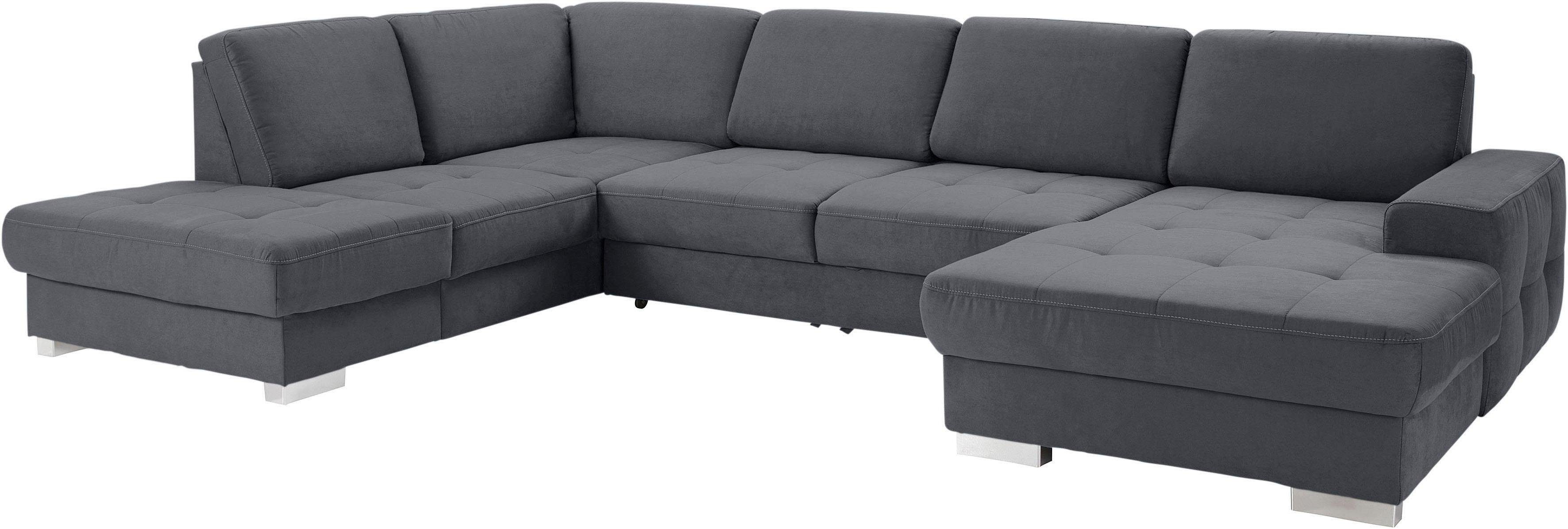 sit&more Zithoek Santorini U-vorm met binnenvering en zitdiepteverstelling, naar keuze met slaapfunctie