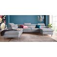 exxpo - sofa fashion zithoek inclusief verstelbare hoofdsteun en rugleuning naar keuze met slaapfunctie en bedkist beige