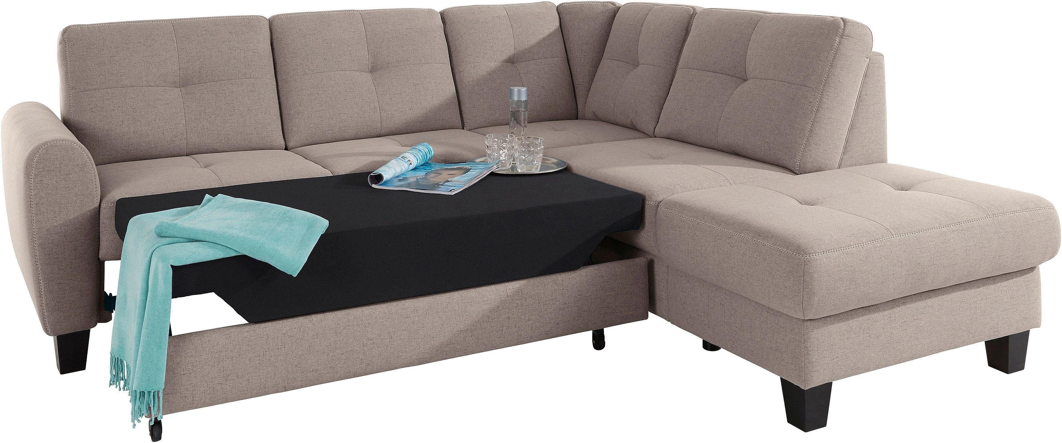 sit&more Hoekbank Varese L-vorm met binnenvering, naar keuze met slaapfunctie en bergruimte