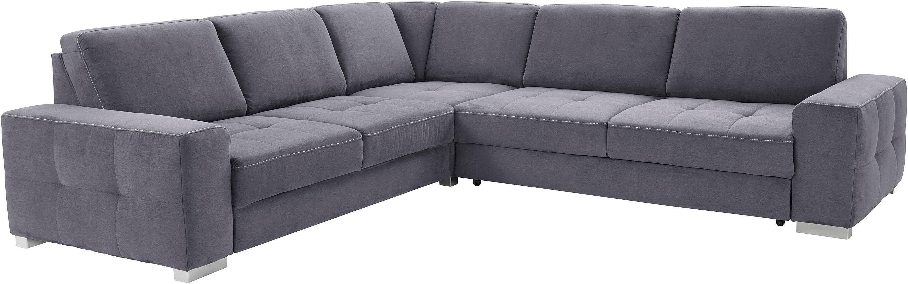 sit&more Hoekbank Santorini L-vorm met binnenvering en zitdiepteverstelling, naar keuze met slaapfunctie