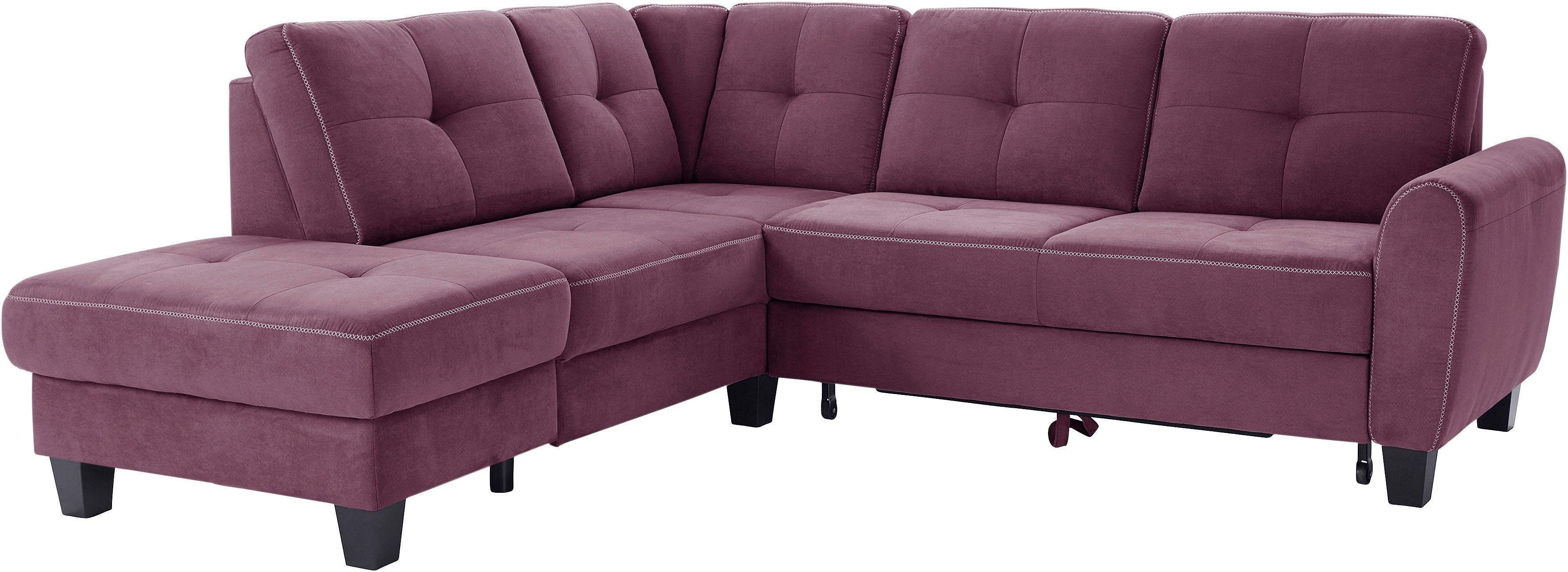 sit&more Hoekbank Varese L-vorm met binnenvering, naar keuze met slaapfunctie en bergruimte