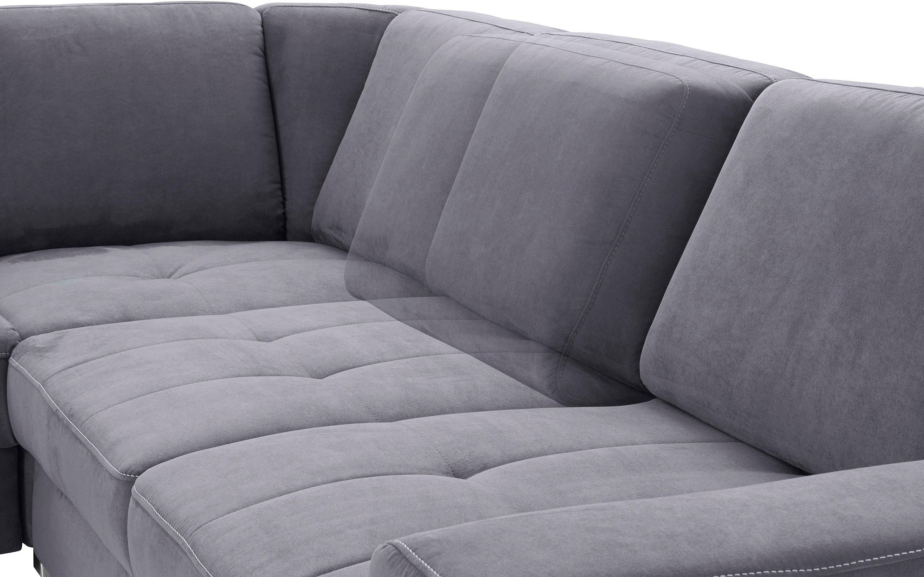 sit&more Hoekbank Santorini L-vorm met binnenvering en zitdiepteverstelling, naar keuze met slaapfunctie